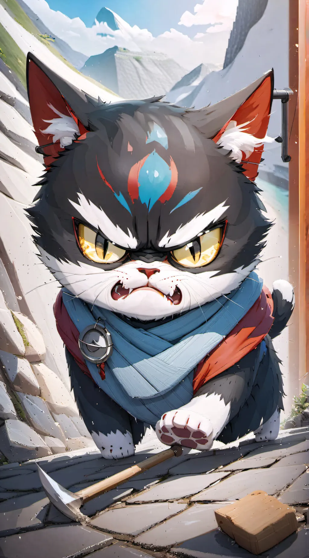 ai character: angry cat background