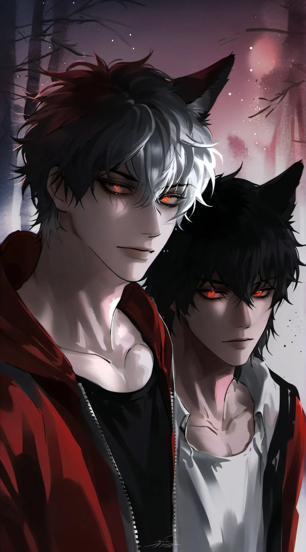 ai character: Male werewolves  background