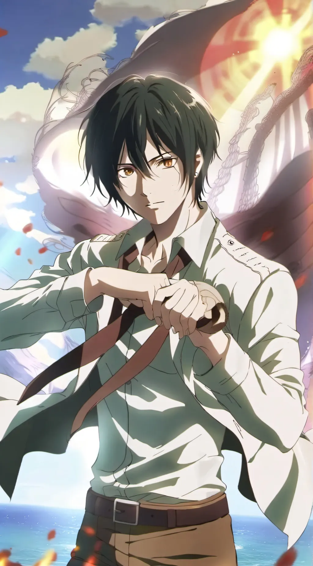 ai character: attack on Titan  background