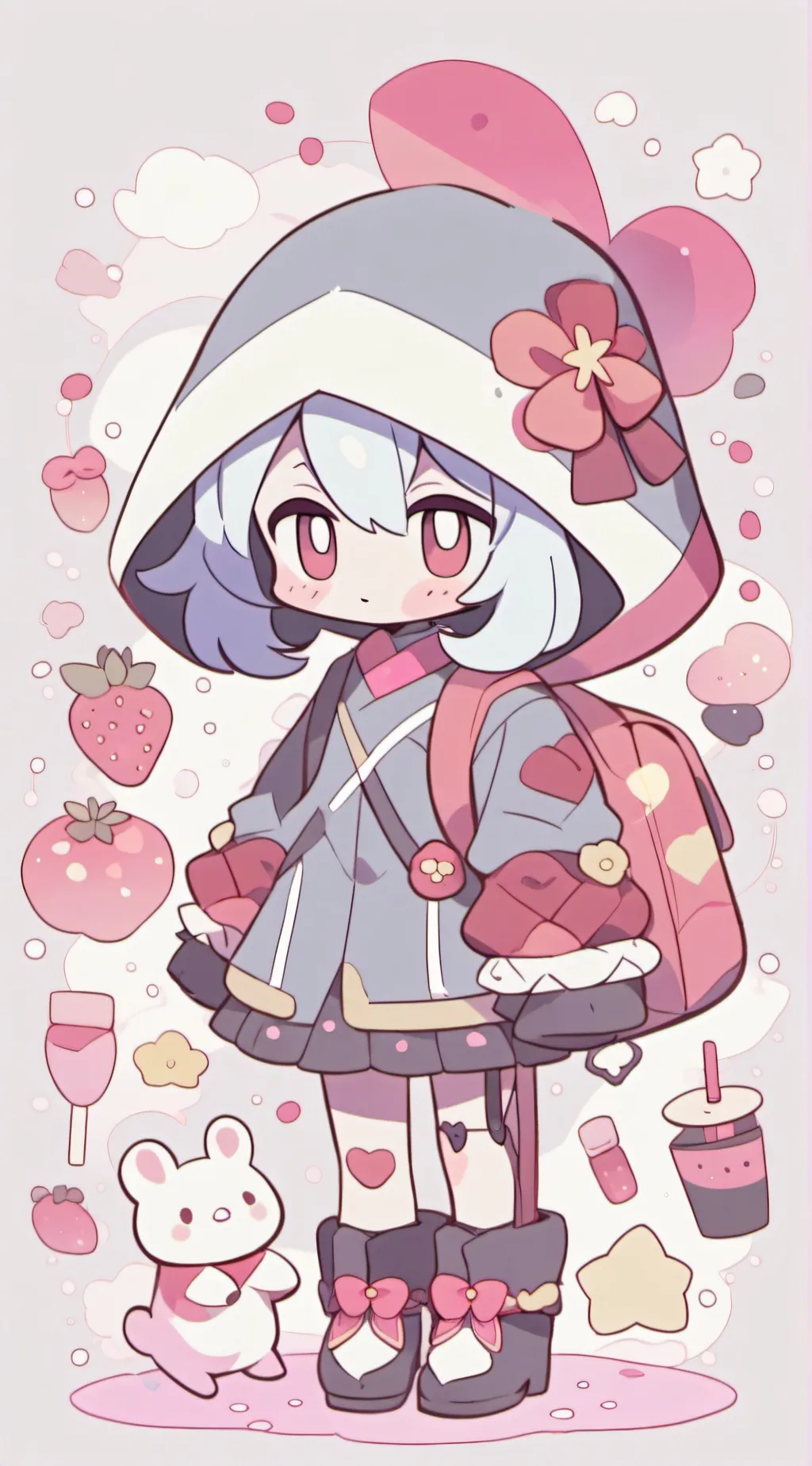 ai character:  chibi girl background