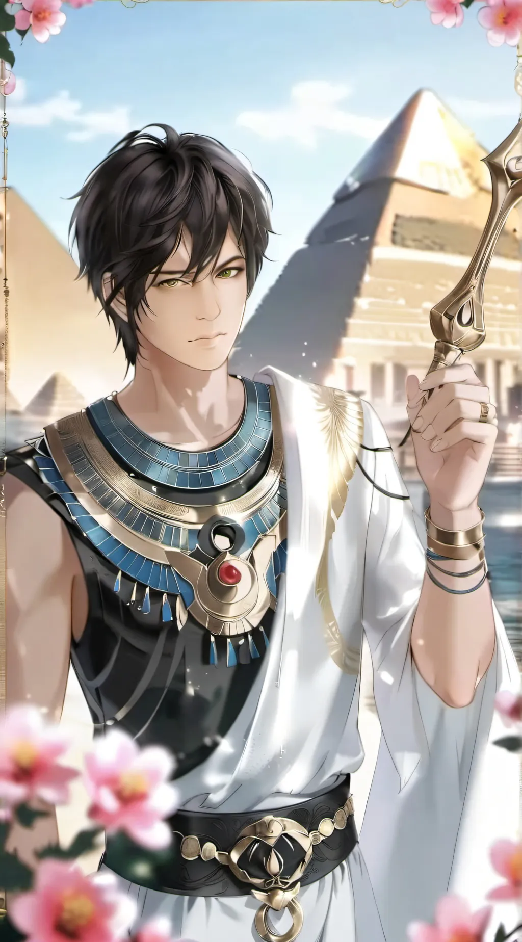 ai character: Pharoah atemu  background