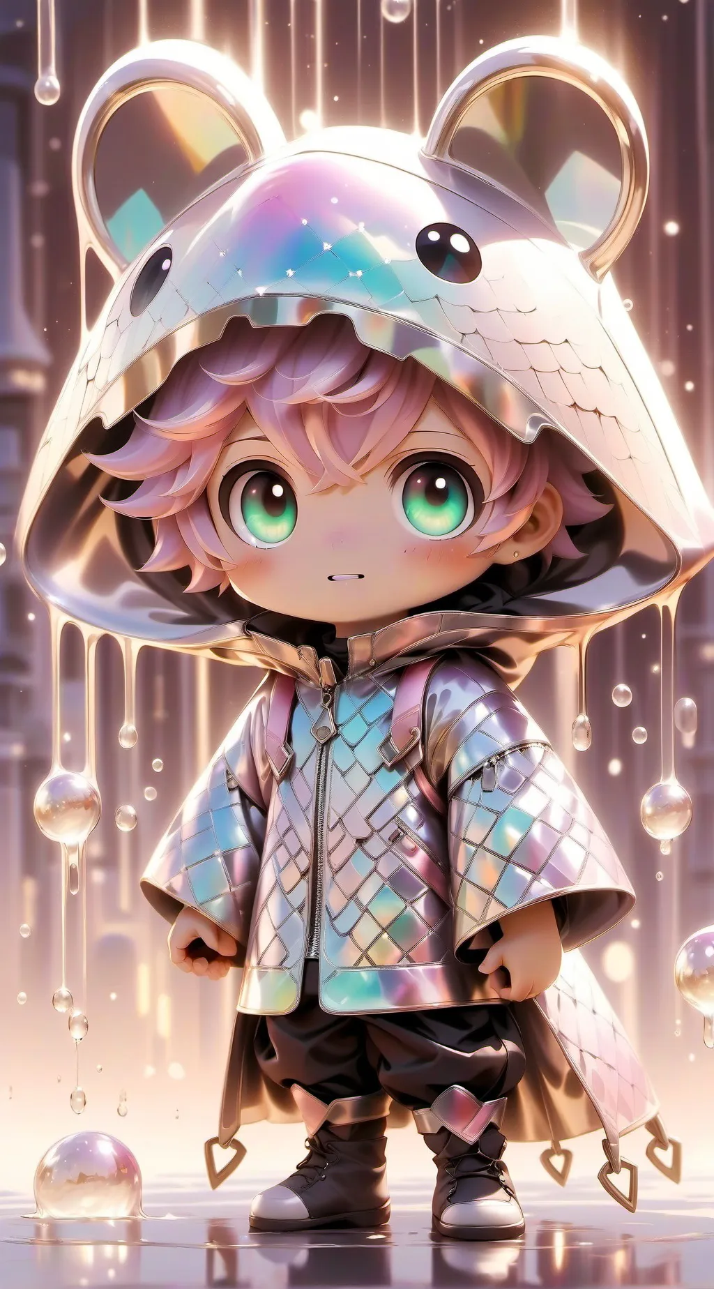 ai character: strawberry  background