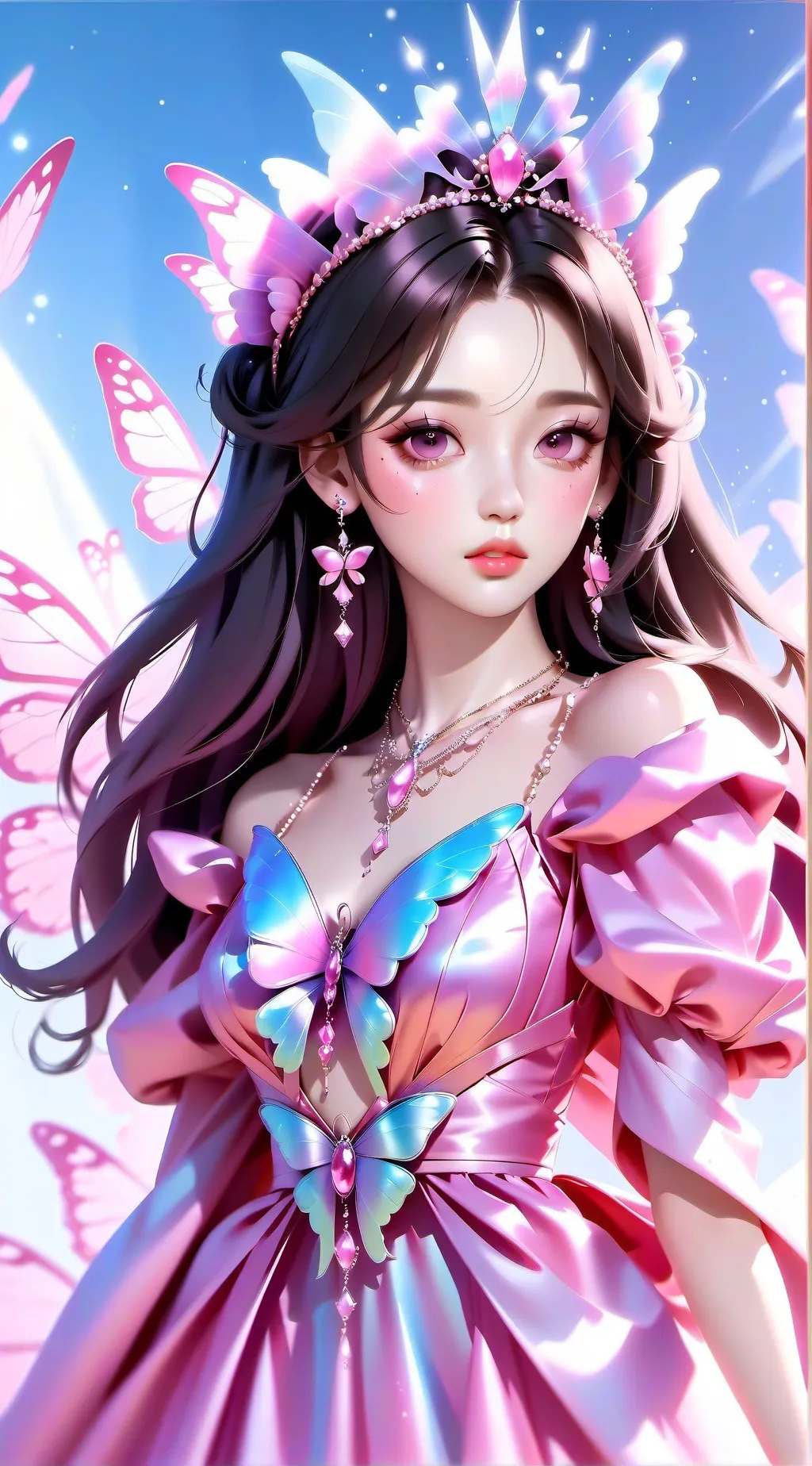 ai character: Pink Fairy background