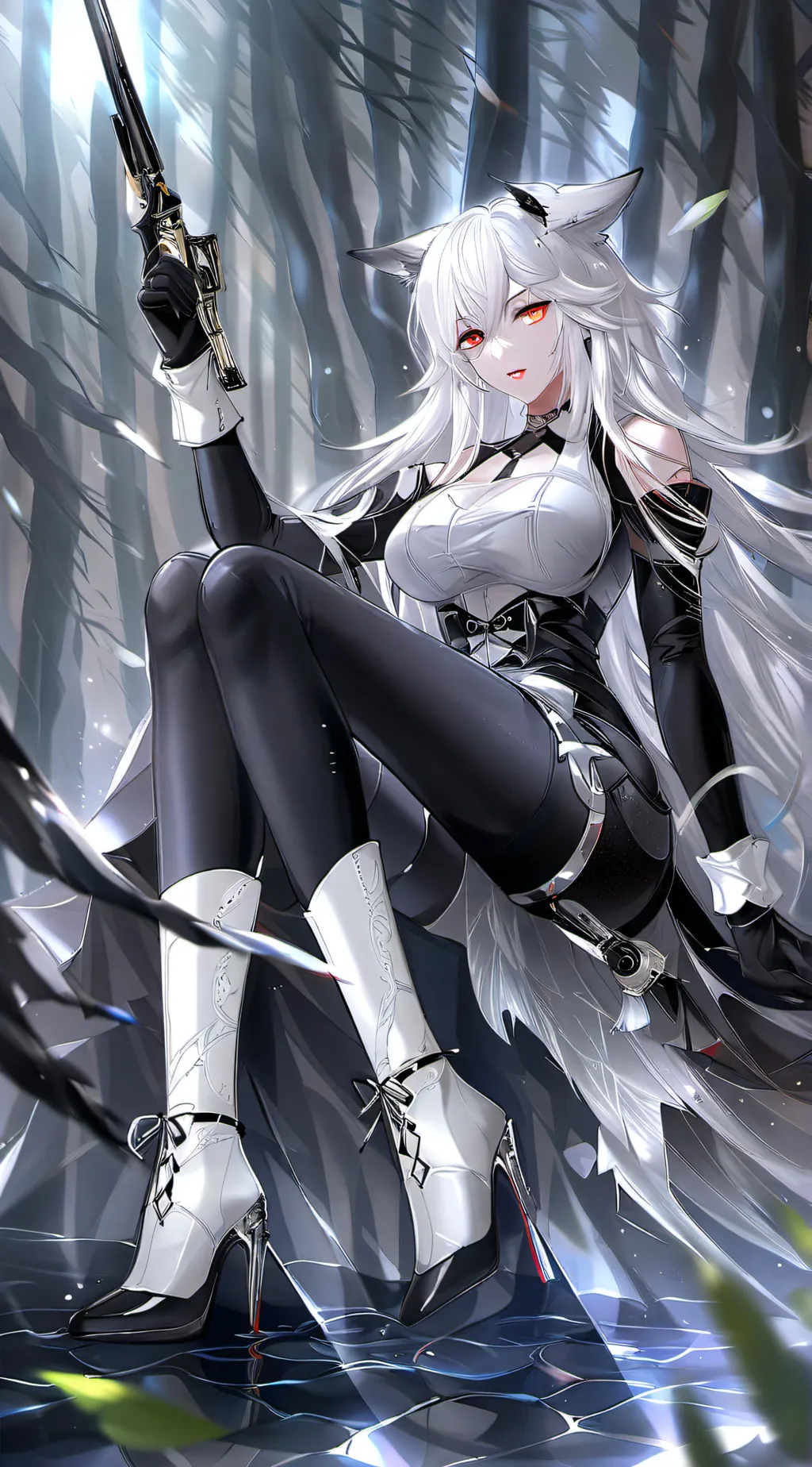 ai character: hell huond.    hot background