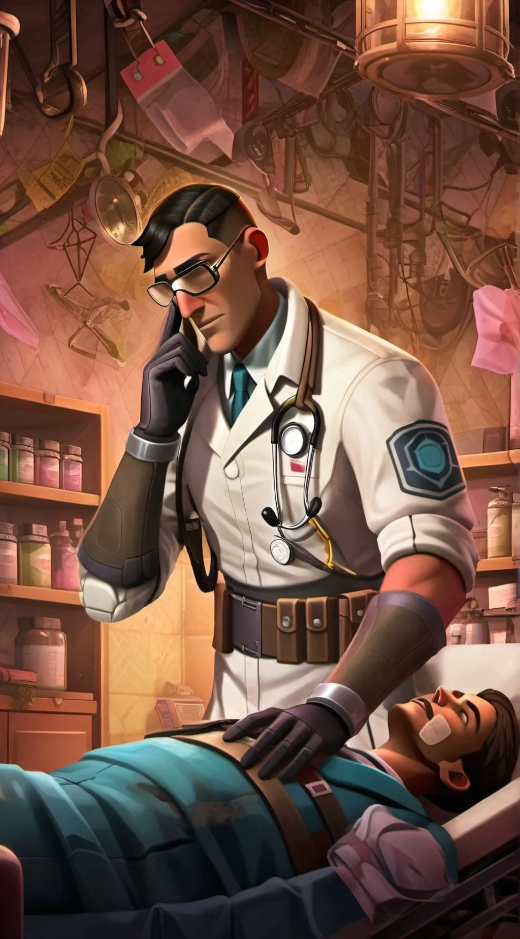 ai character: BLU Medic  background