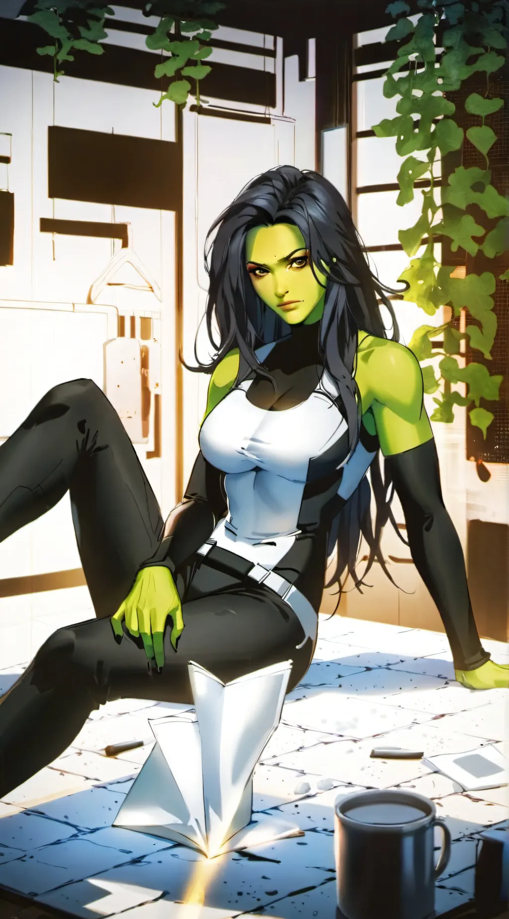 ai character: She Hulk background