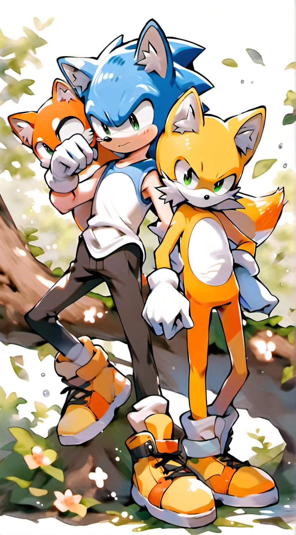 ai character: sonic and tails background