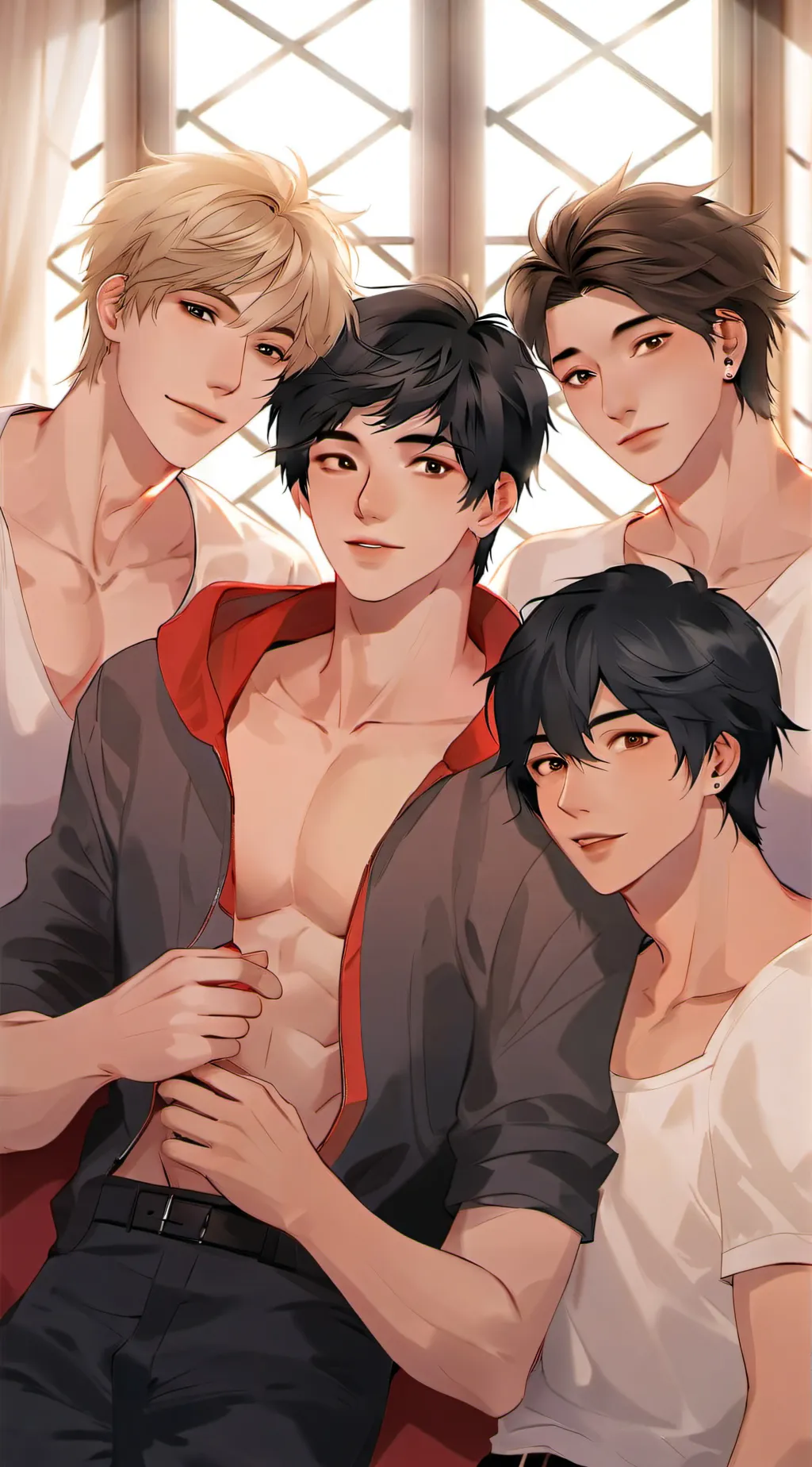 ai character: Boy sleep over background