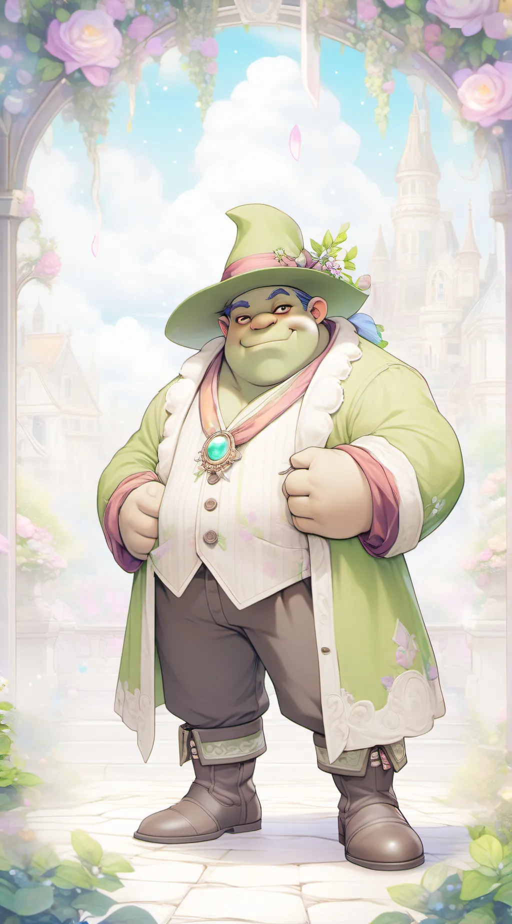 ai character: Green moster background