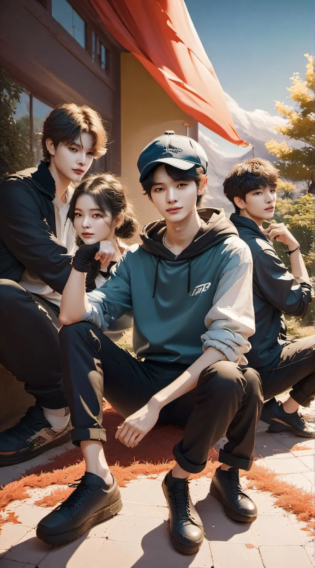 ai character: Skz concert  background