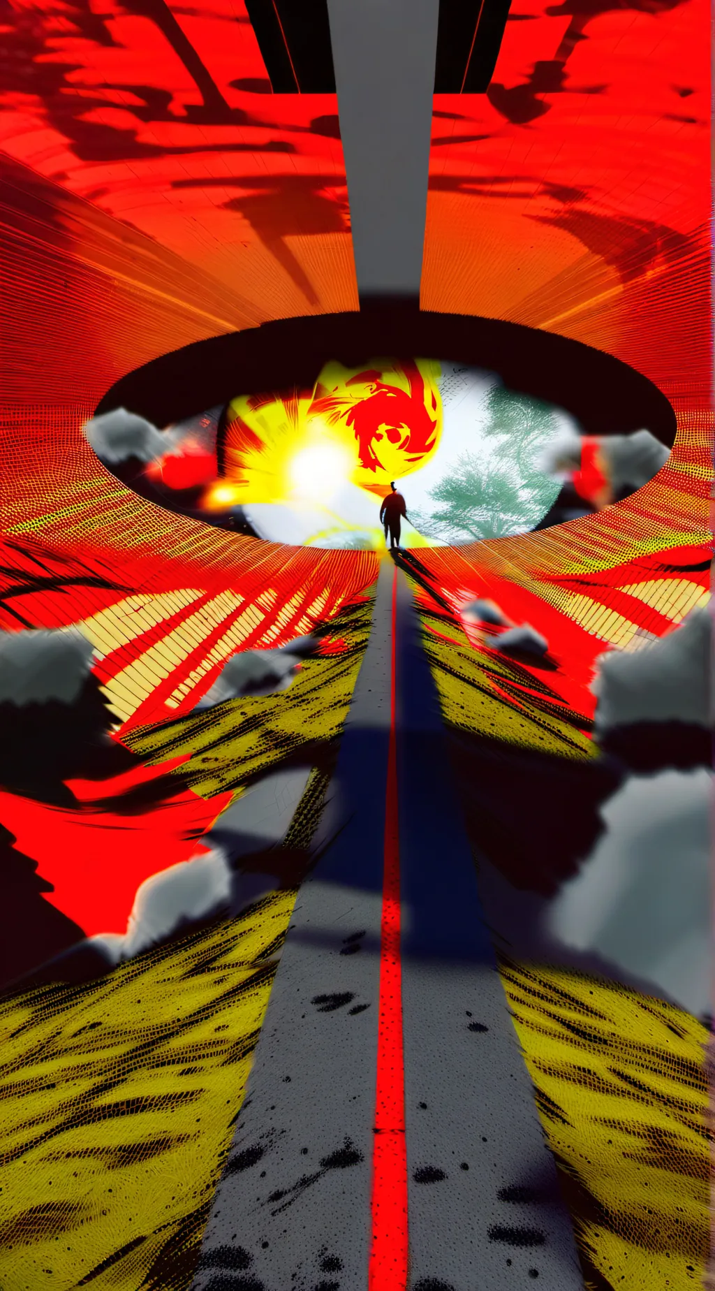 ai character: Glitch background