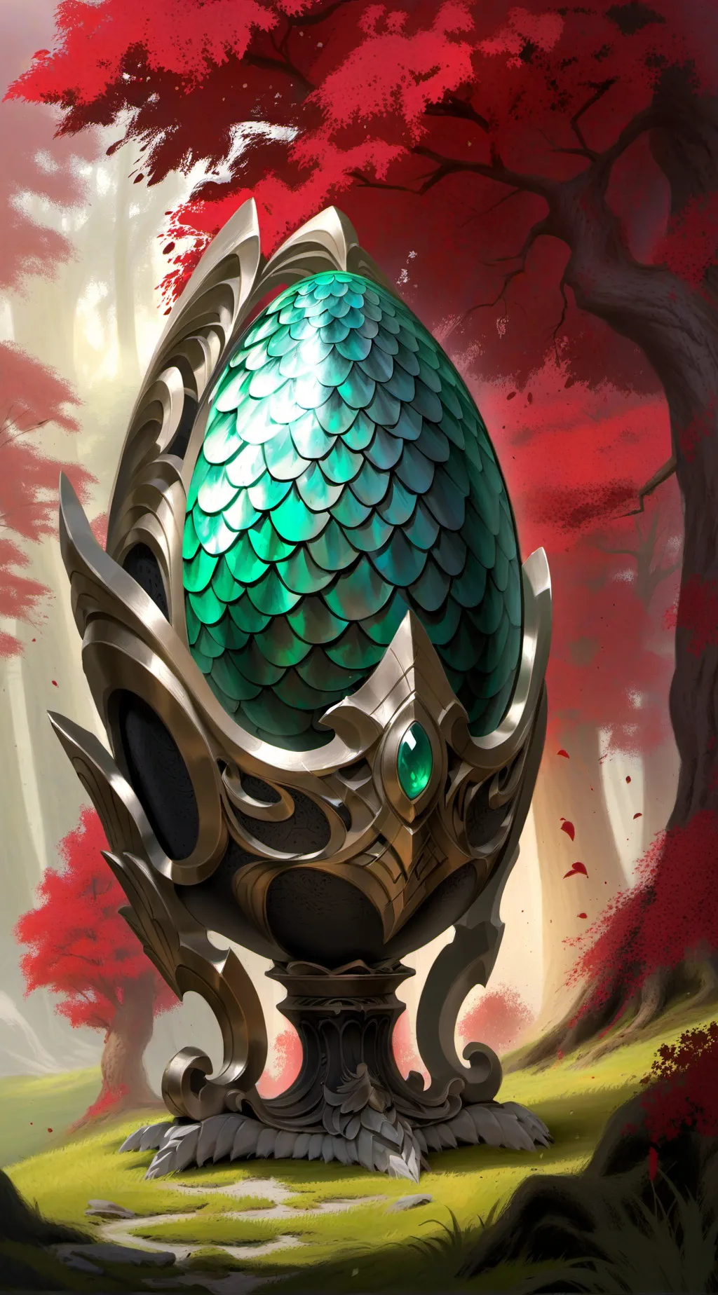 ai character: Dragon egg background