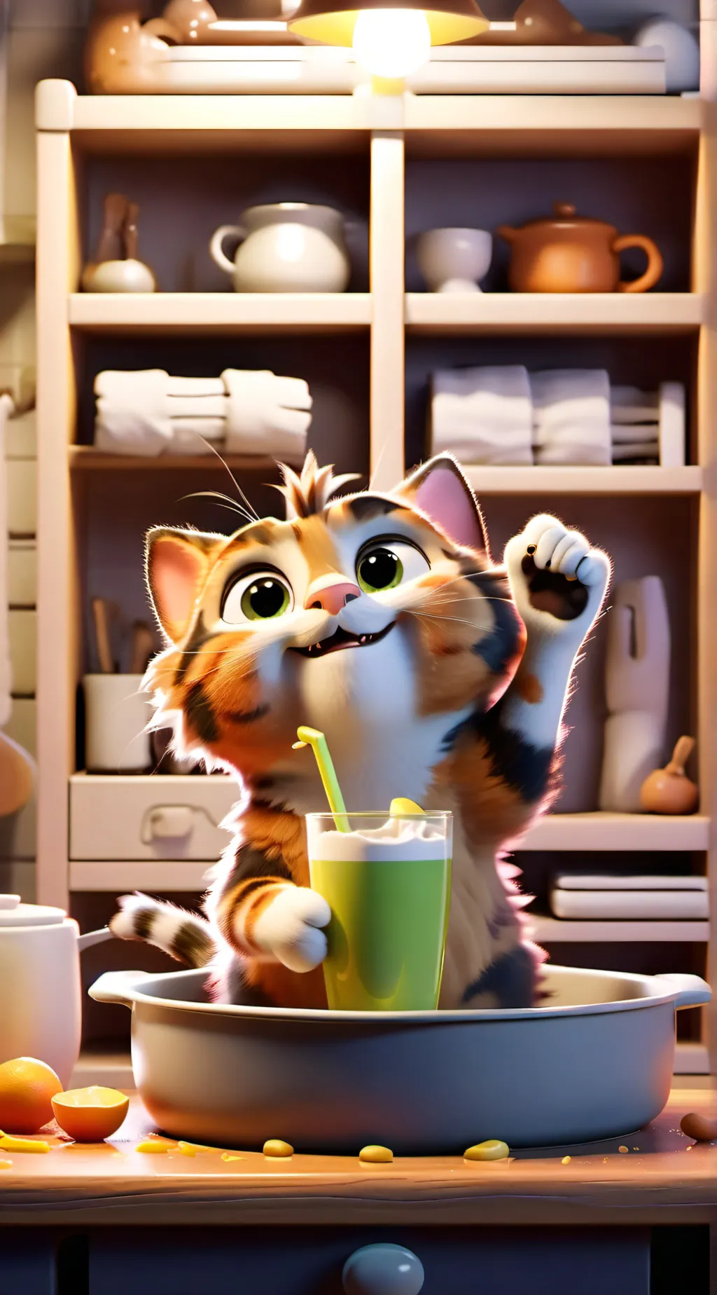 ai character: silly cat background
