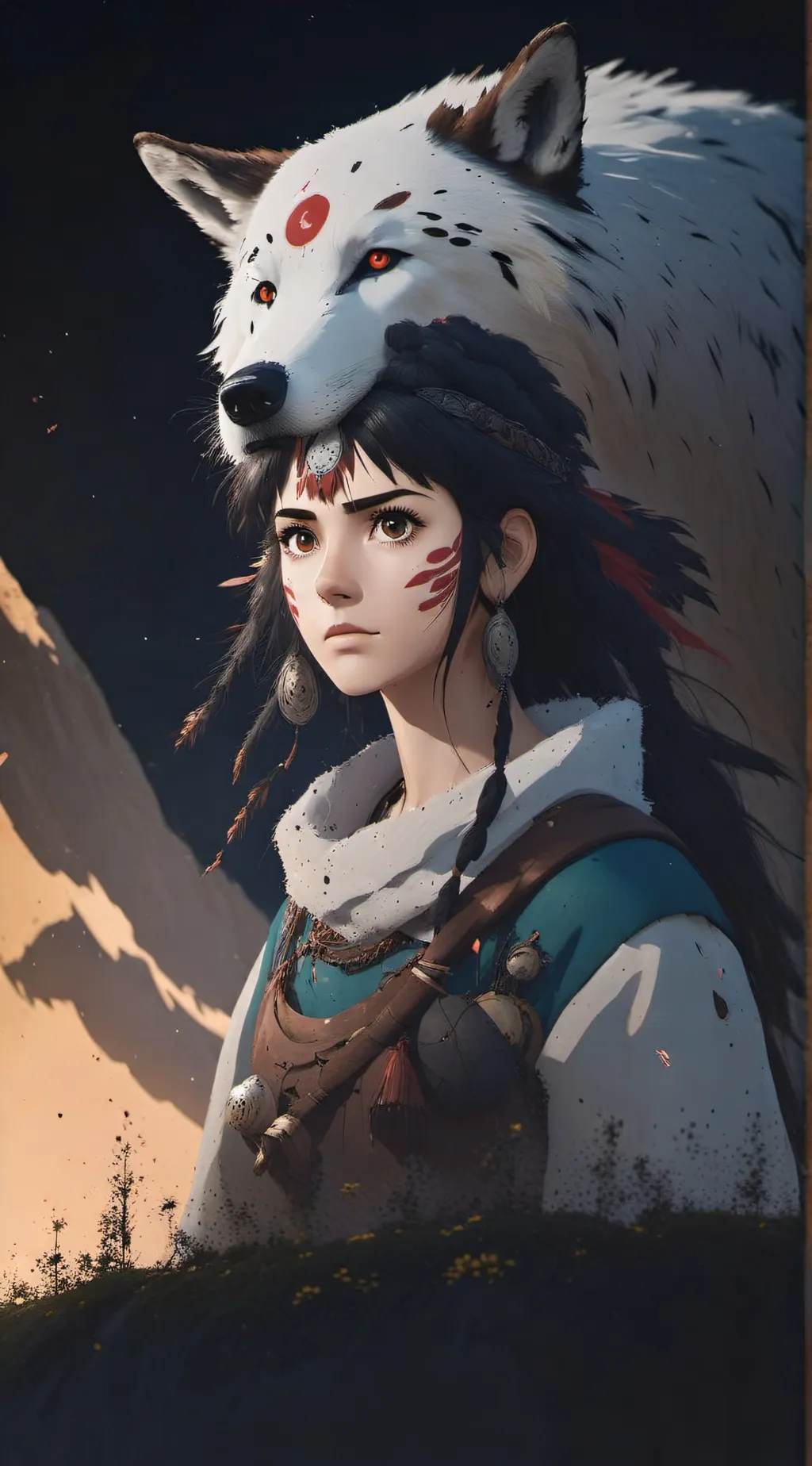 ai character: Princess mononoke  background