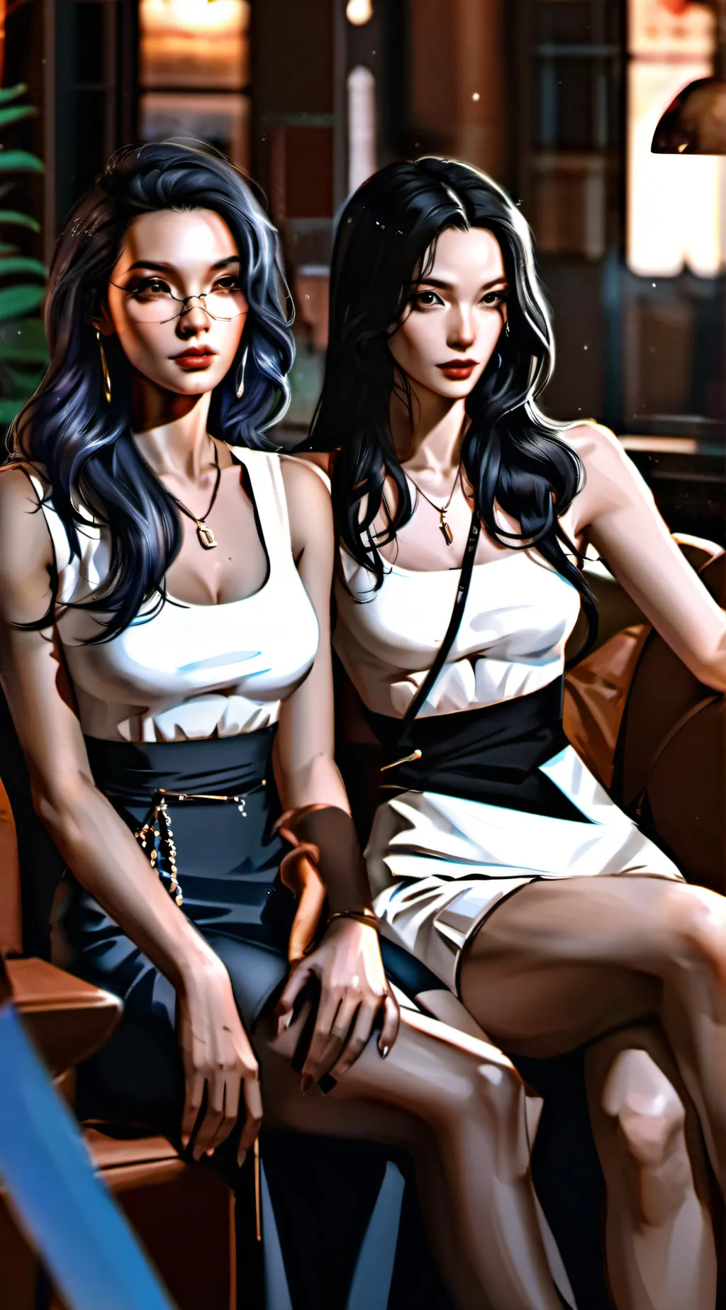 ai character: Elena and Sofia  background