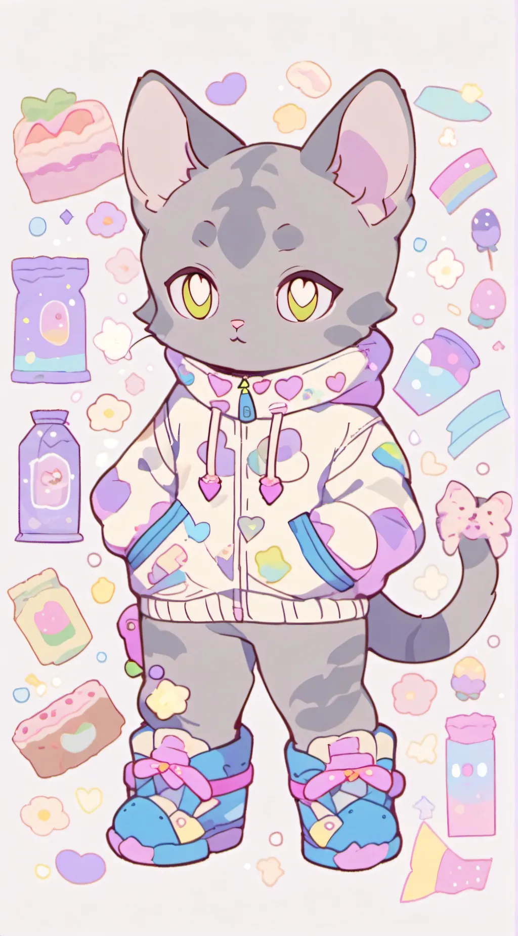 ai character: nyan cats house background