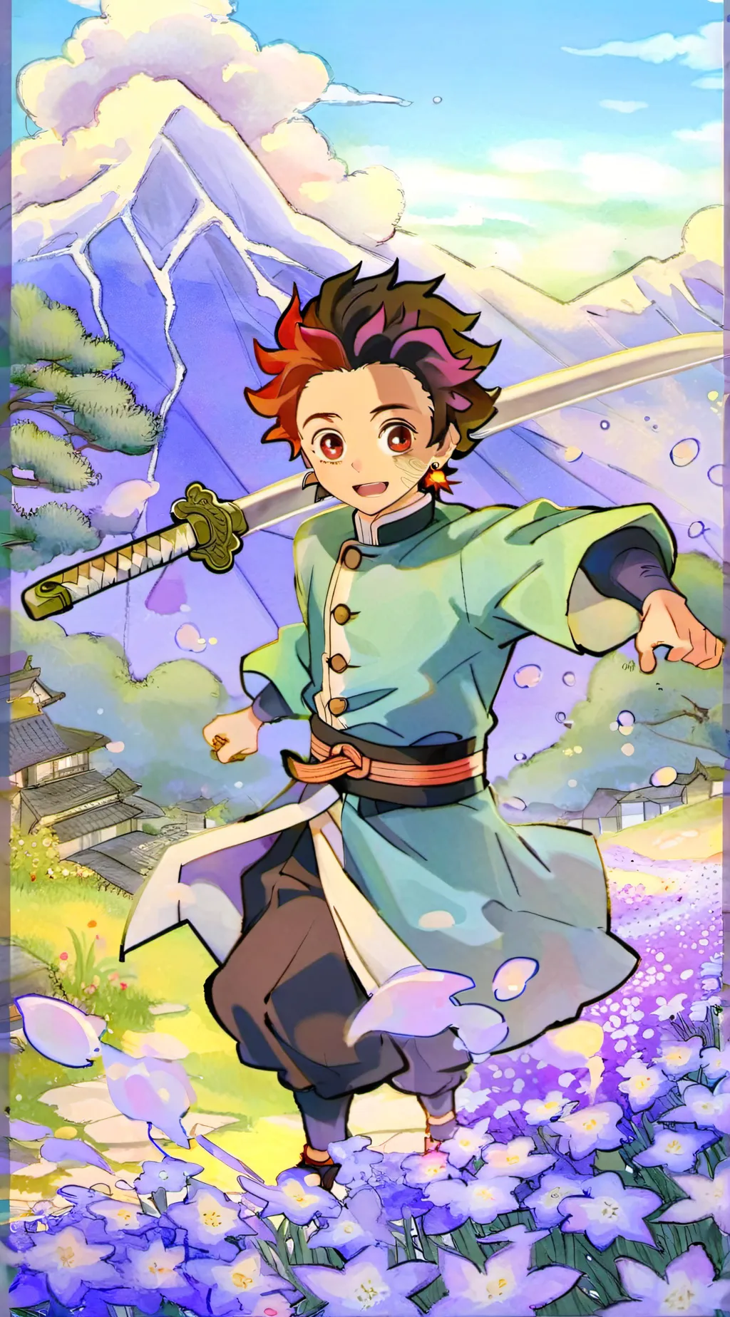 ai character: tanjiro kamado background