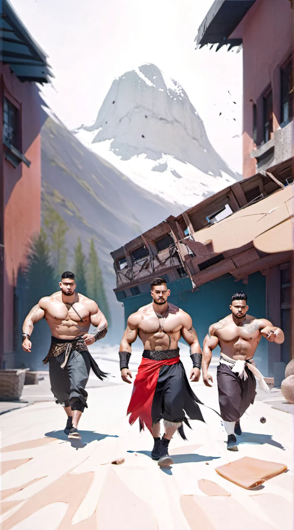 ai character: 3 big buff dudes background