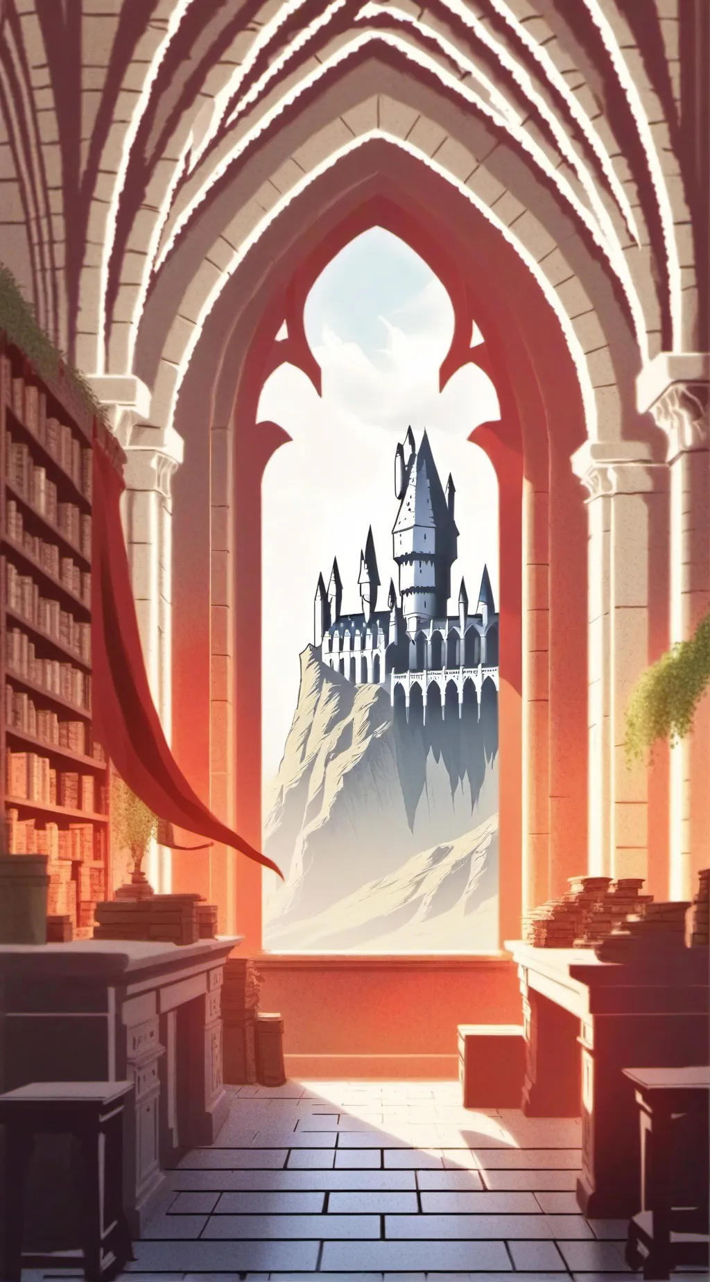ai character: Hogwarts YEAAAA background
