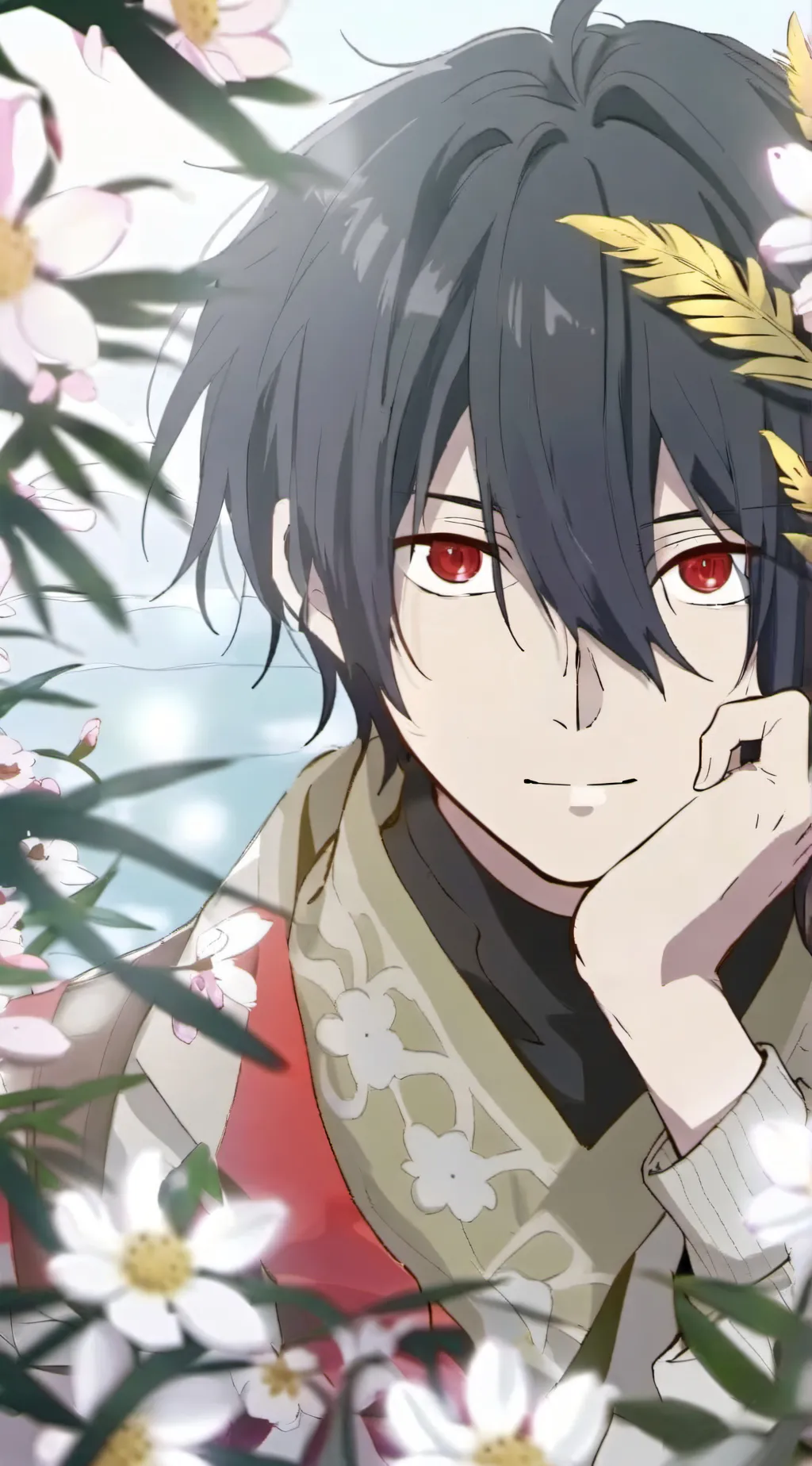ai character: muichiro comforter background