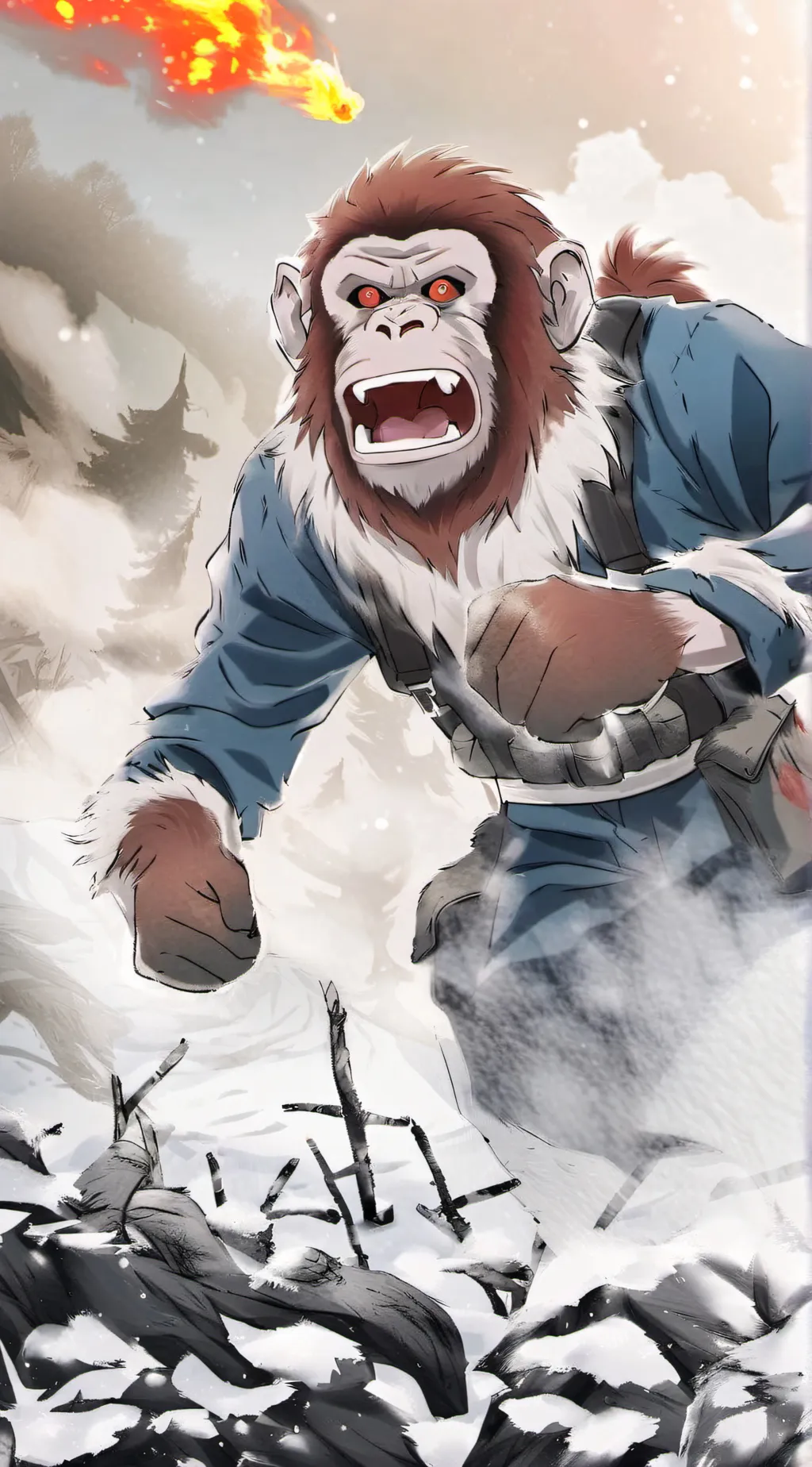 ai character: fire ball background