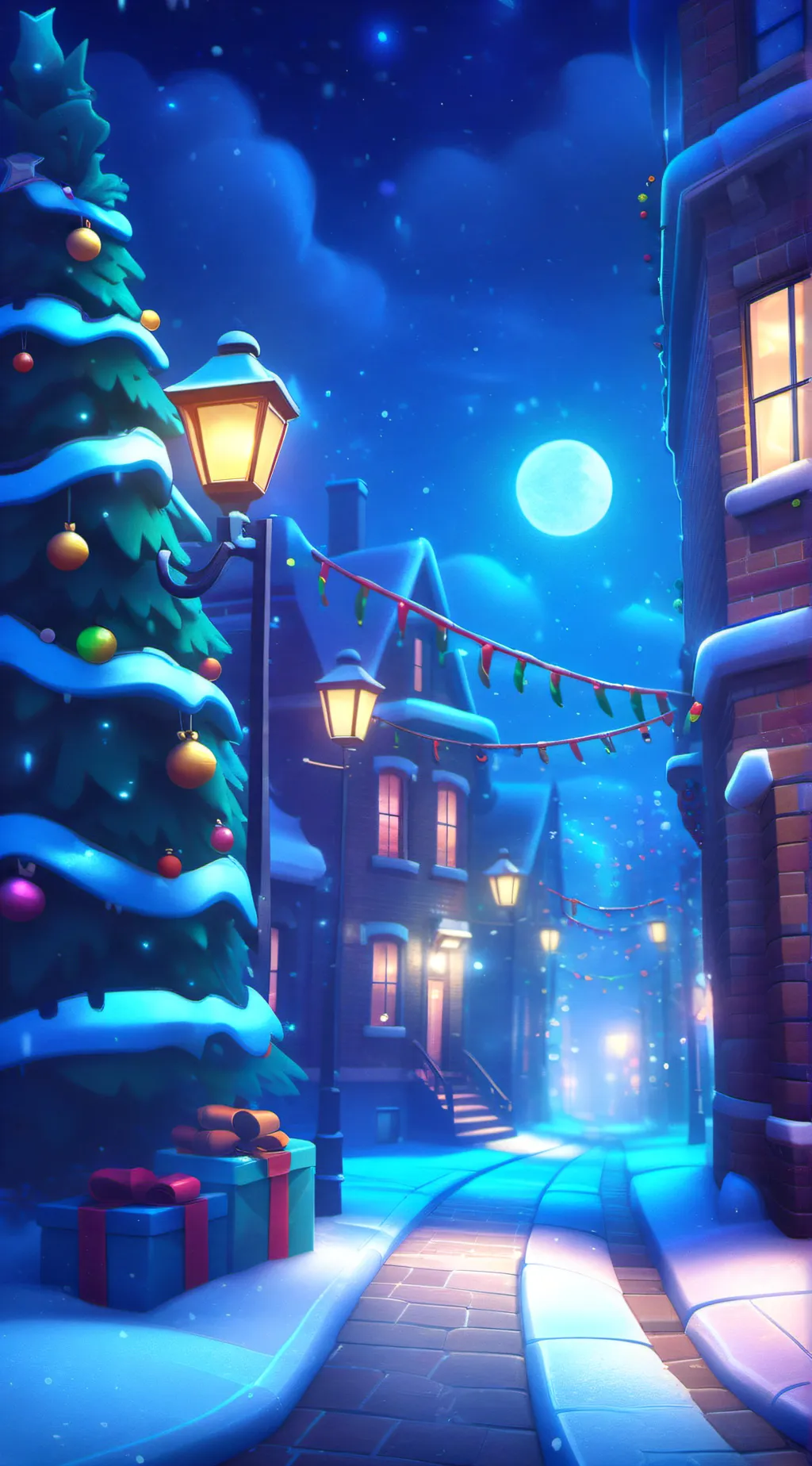 ai character: Christmas Town Sim background