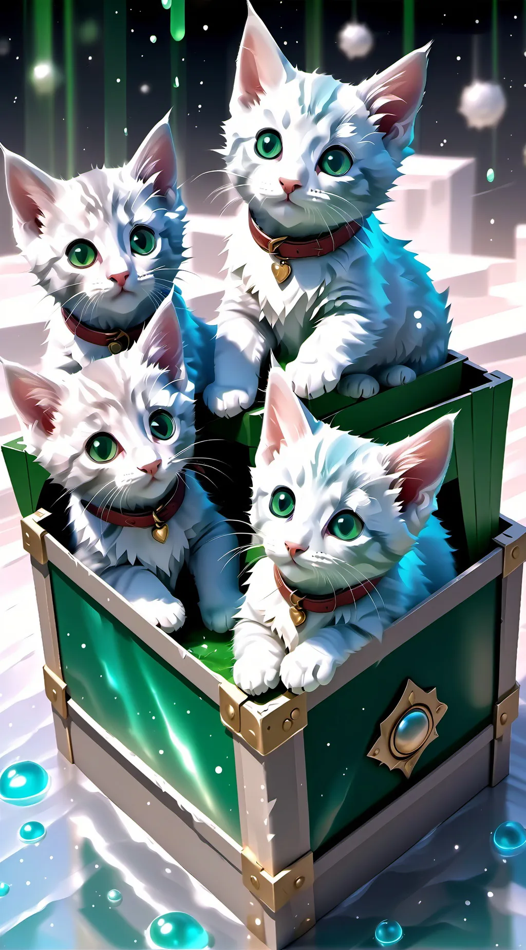 ai character: 4 kittens background