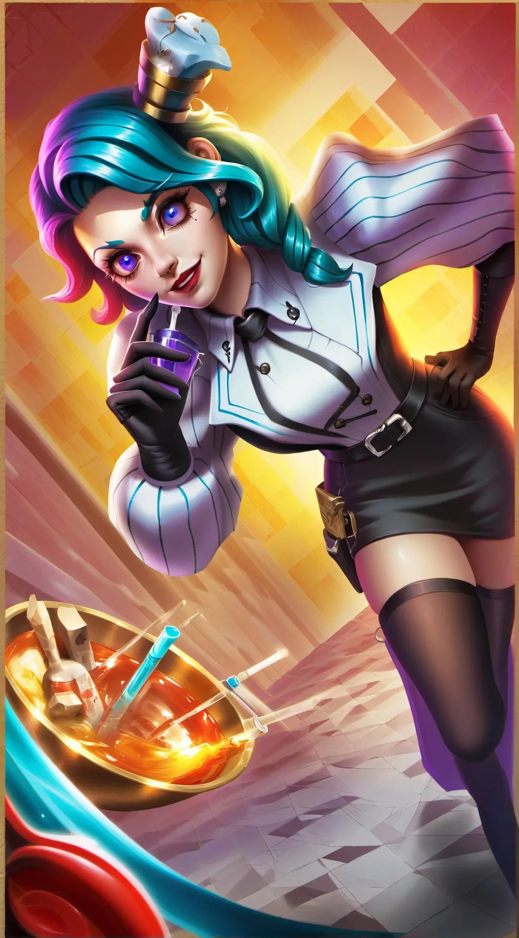 ai character: creepy docter  background