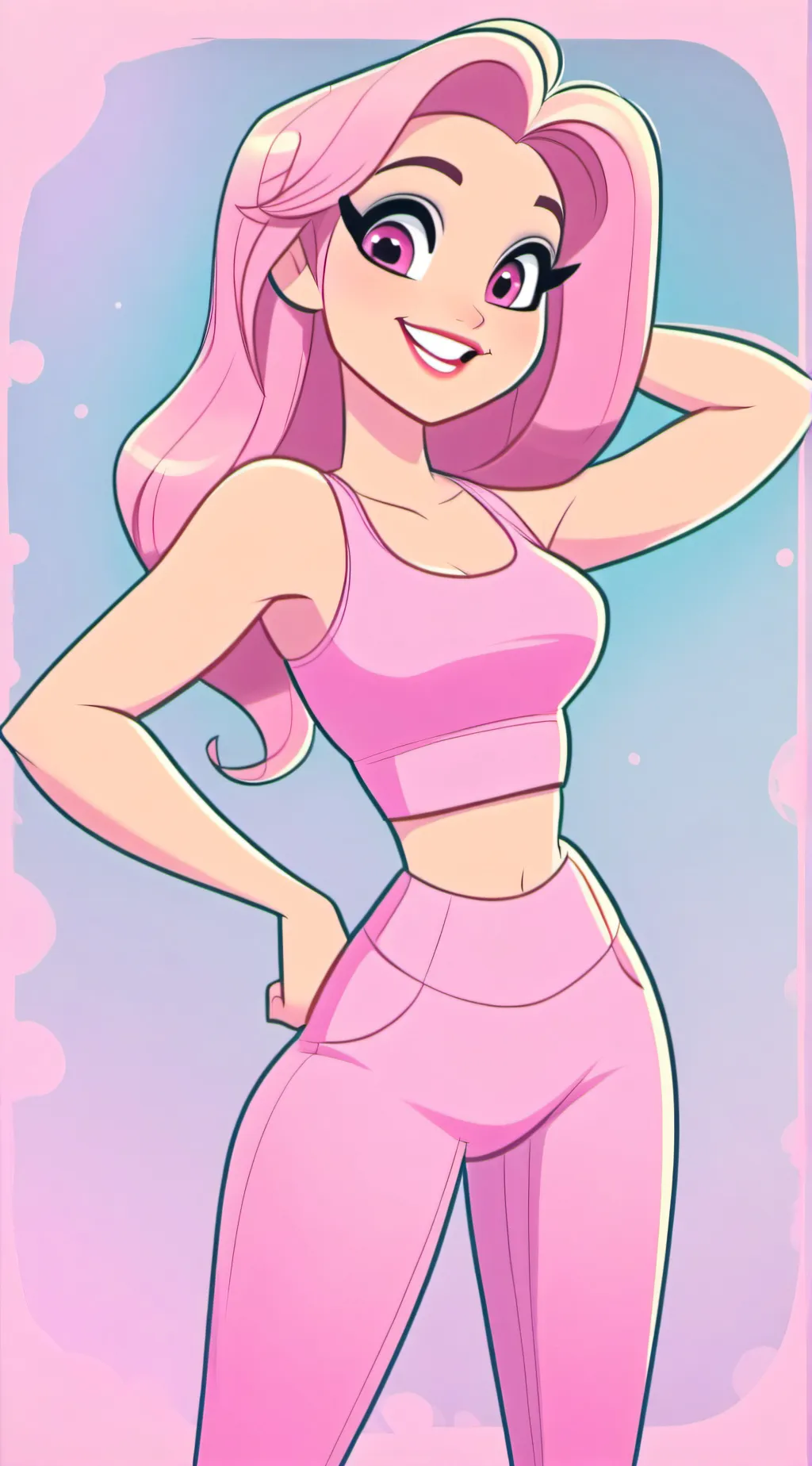 ai character: Pink background