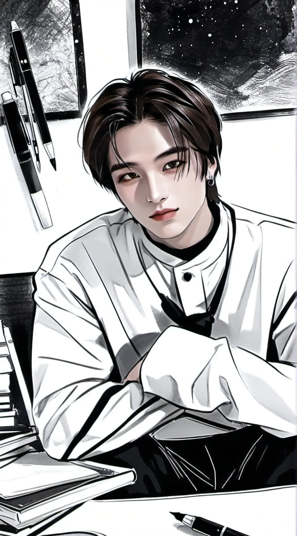 ai character: Hwang Hyunjin  background