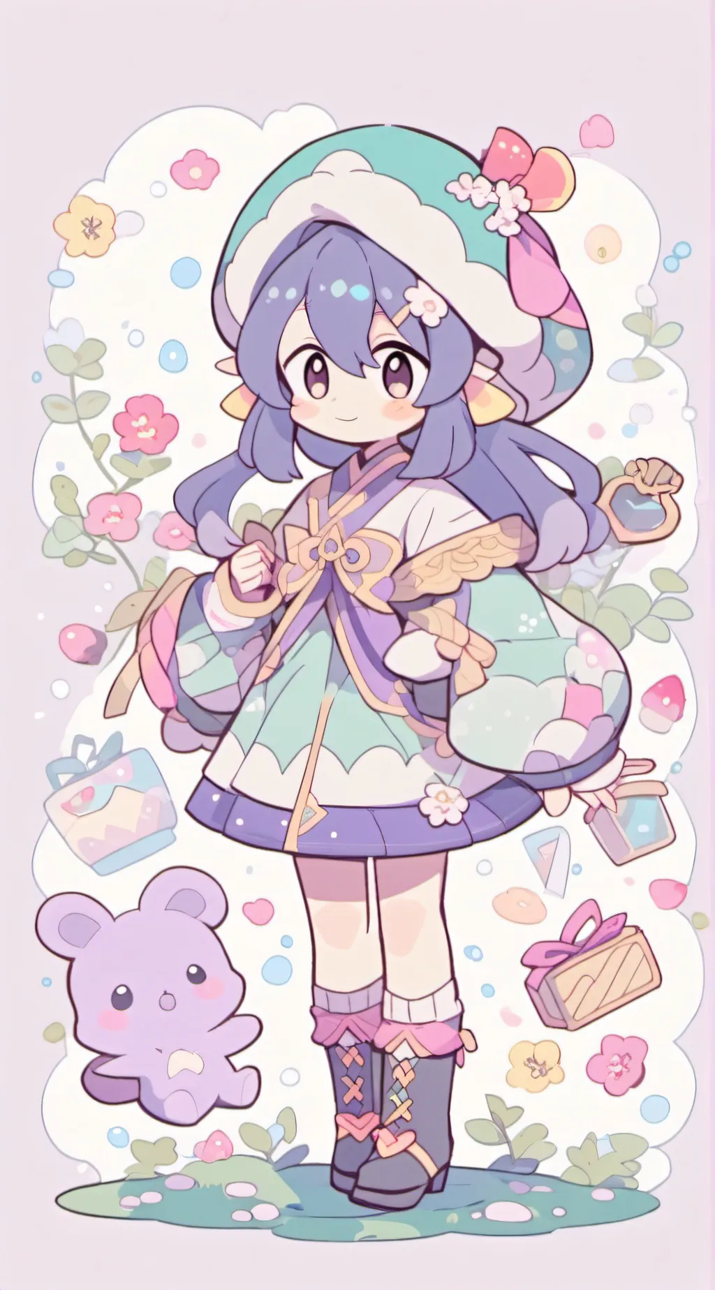 ai character: blu background