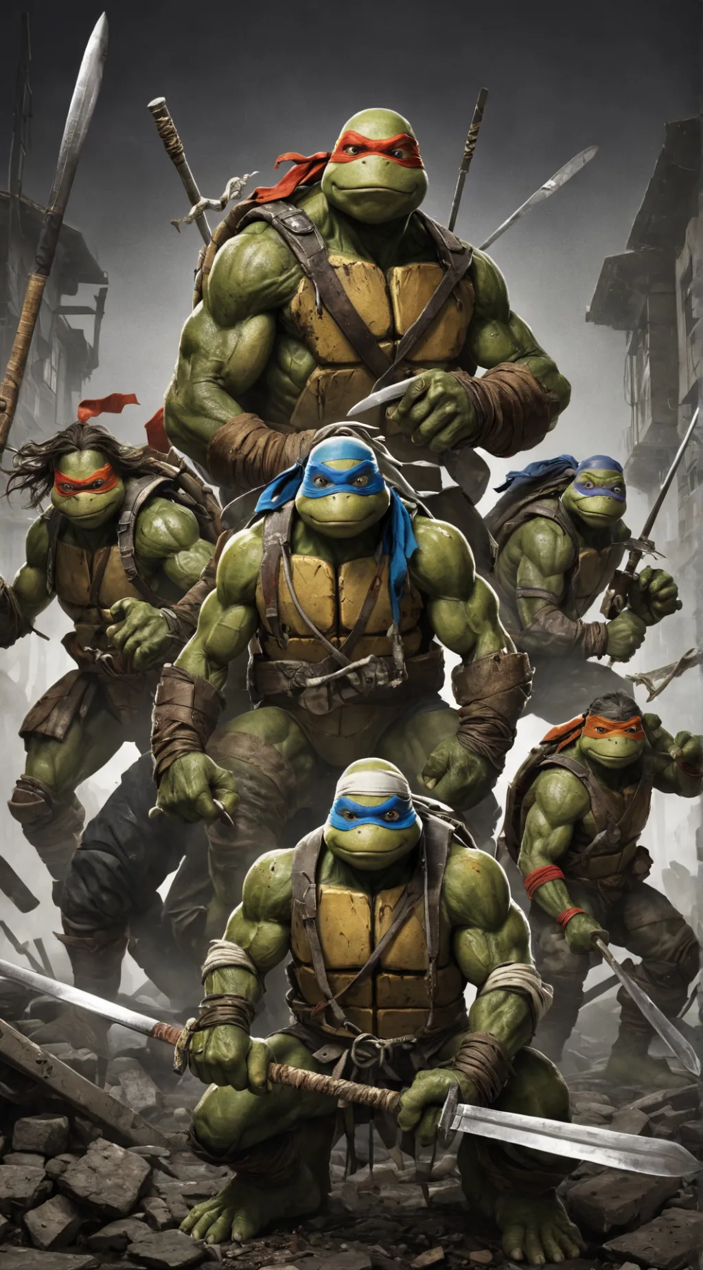 ai character: the Ninja turtles  background