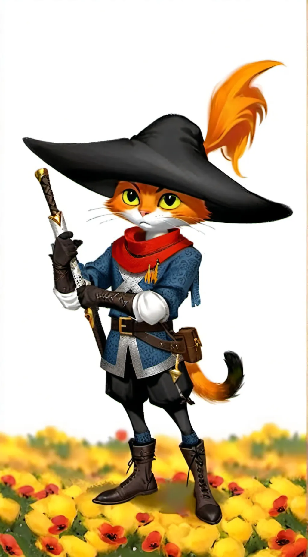 ai character: puss in Boots  background