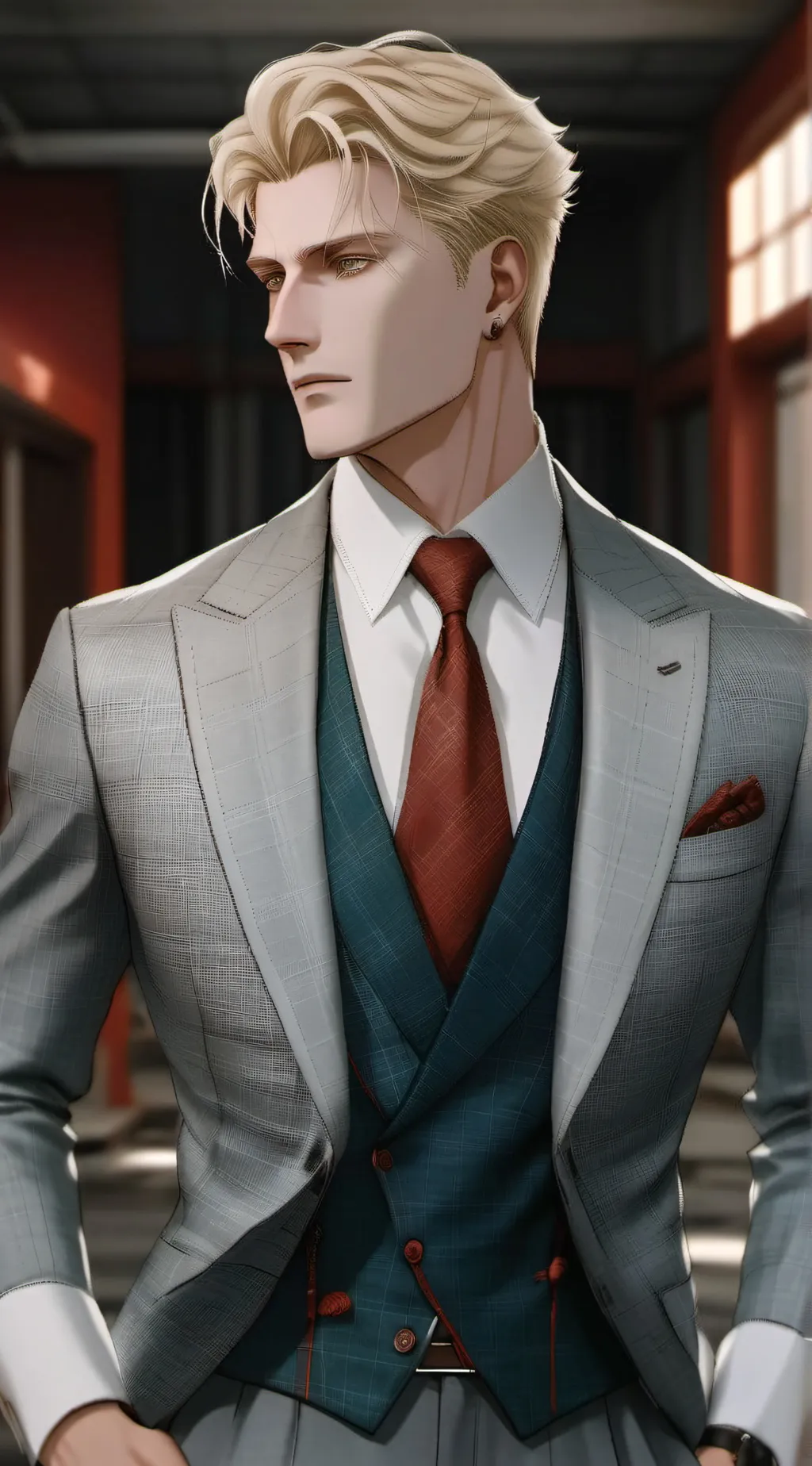 ai character: George Hamilton background