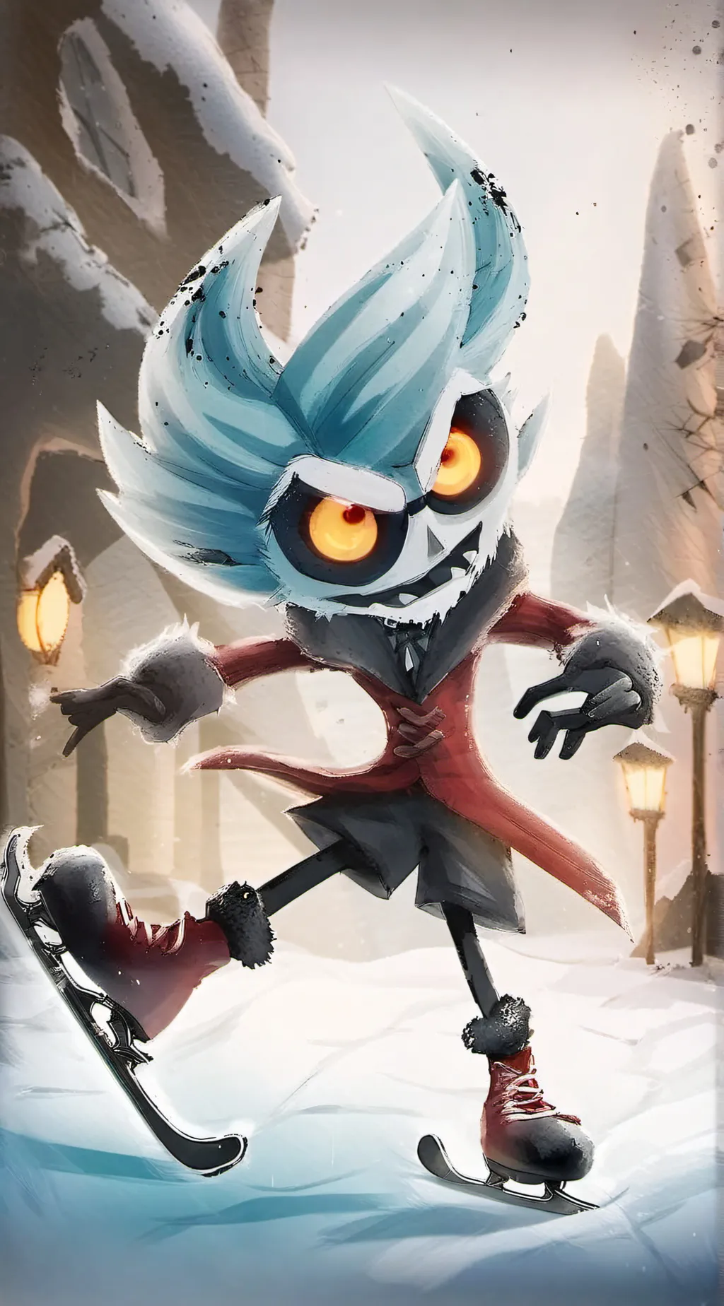 ai character: Ice-skating hh background