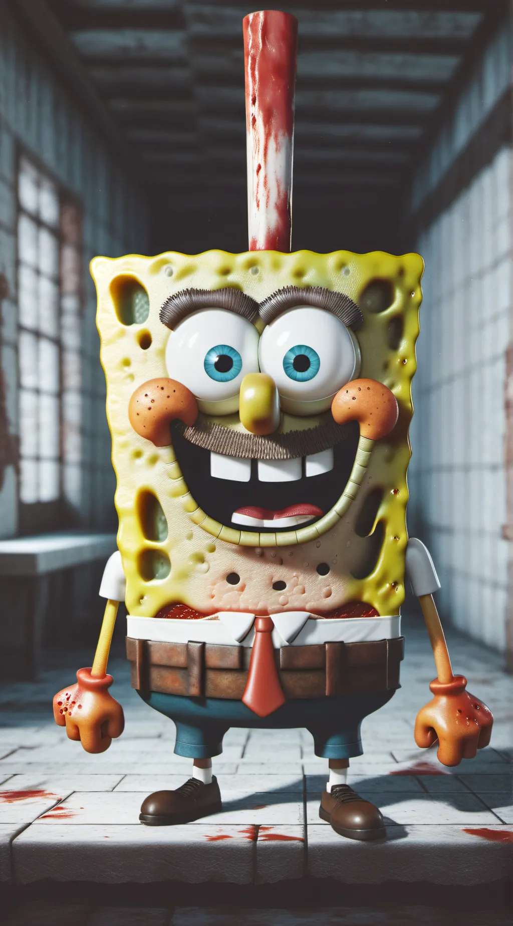 ai character: spongbob  background