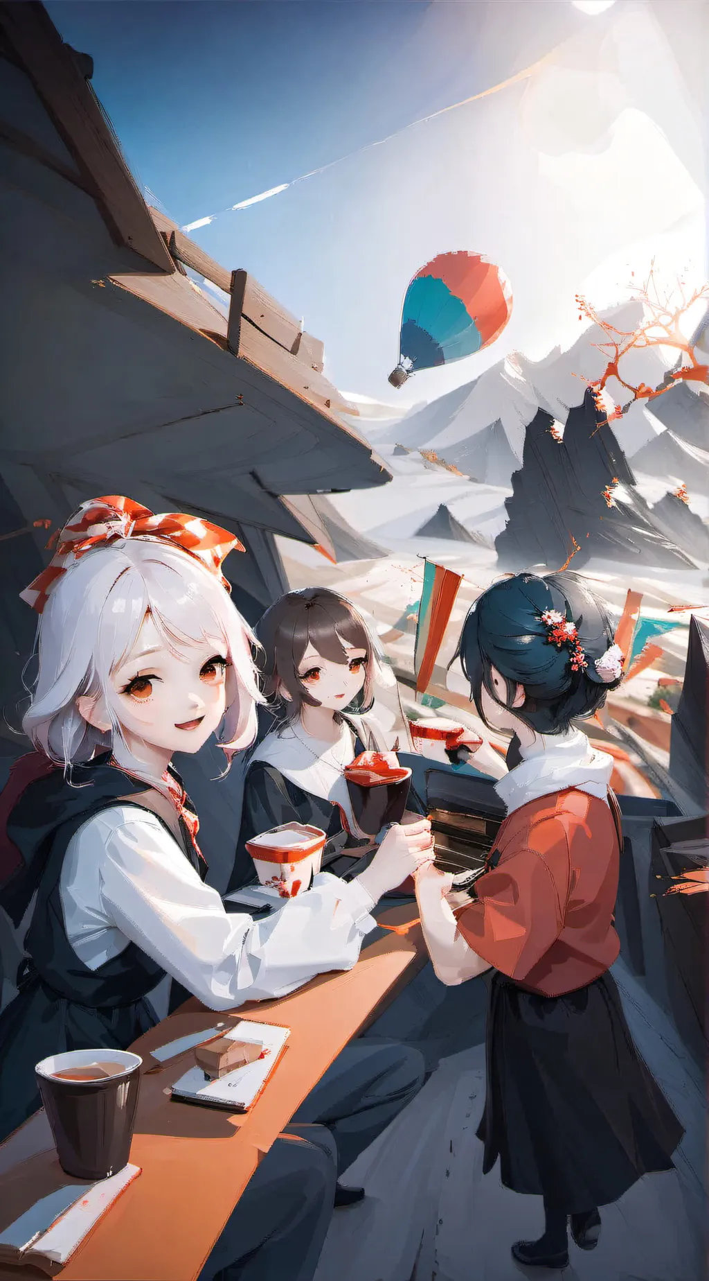 ai character: The group of frens background