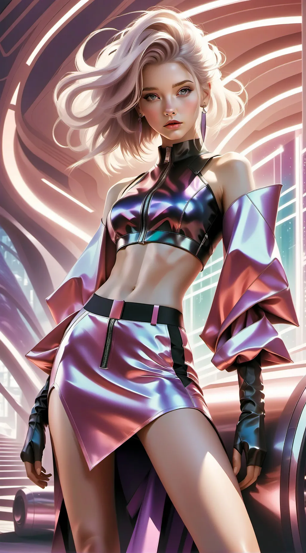 ai character: Violet background