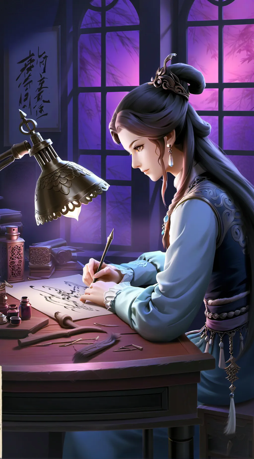 ai character: Finish the lyrics  background