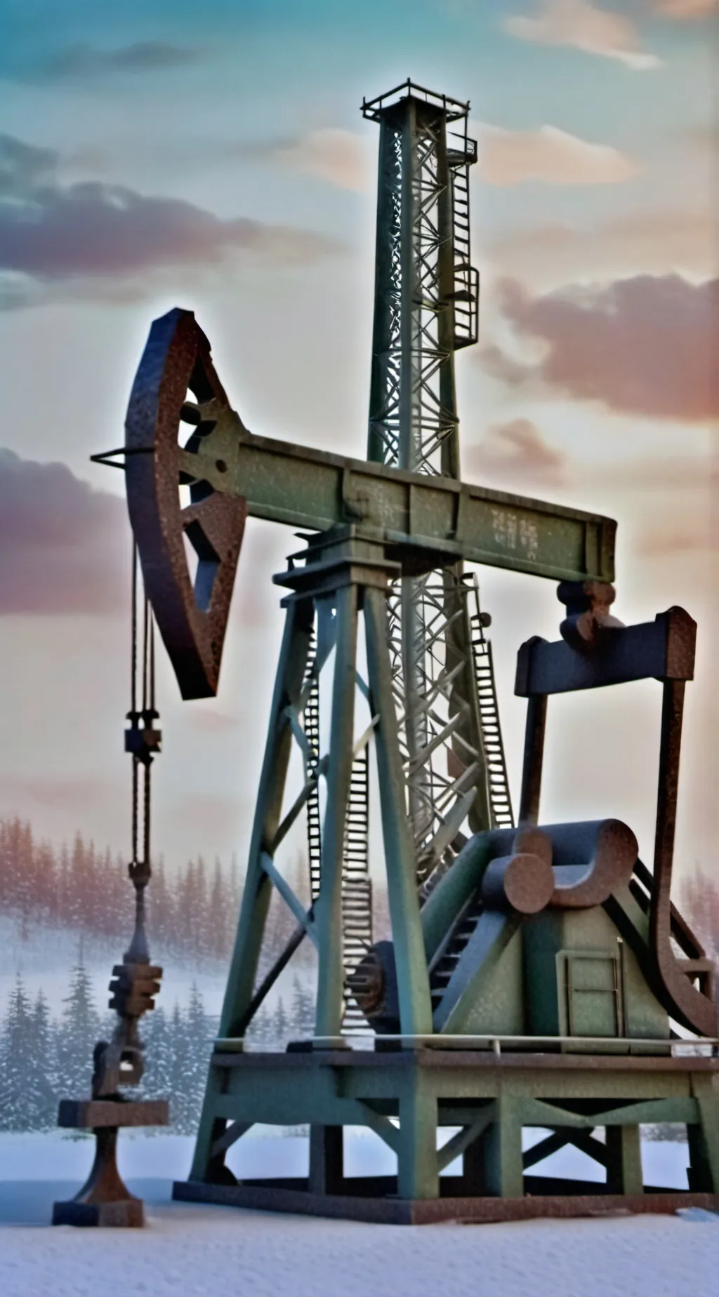 ai character: oil pump background