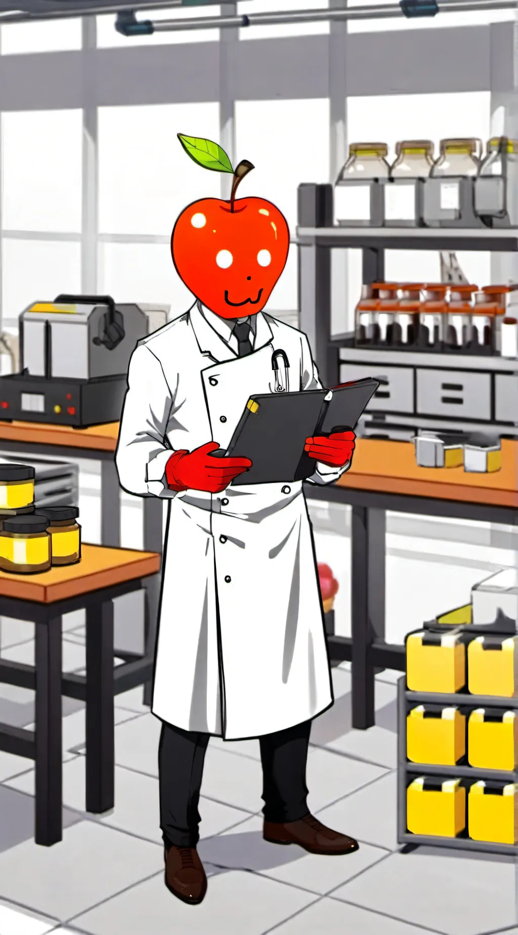 ai character: Mr Apple background