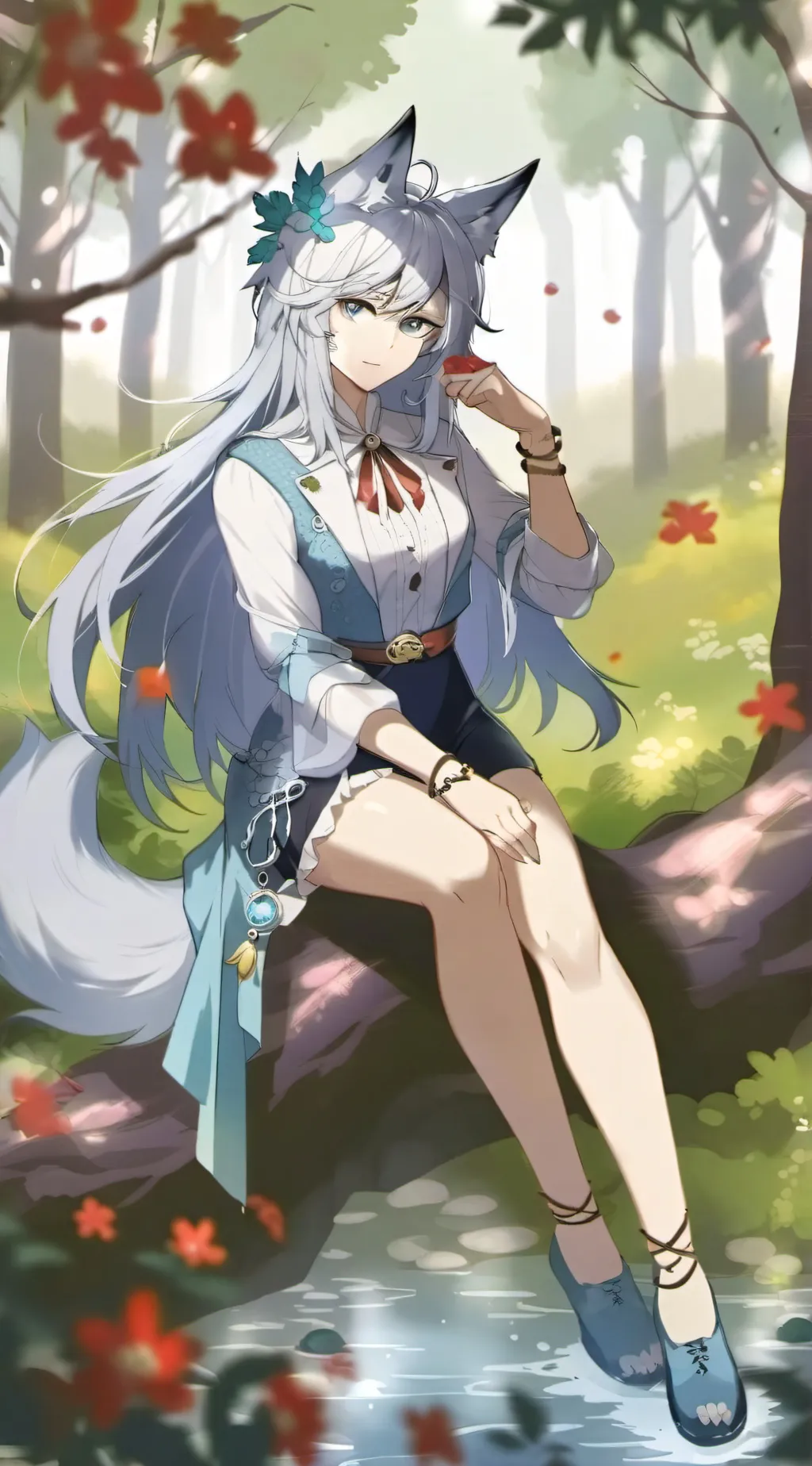 ai character: Bella the wolf background