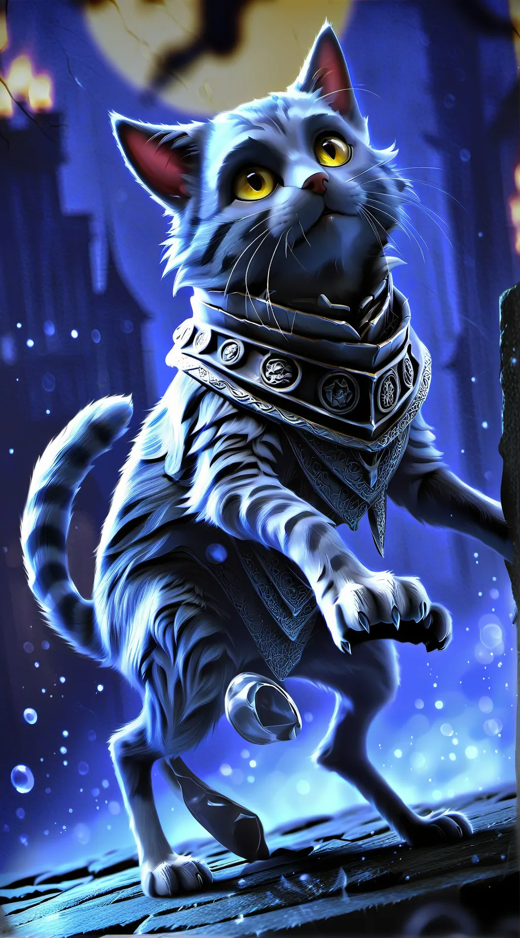 ai character: a nice cat ^^ background