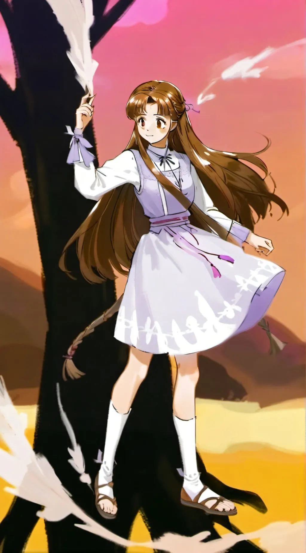 ai character: Plum background