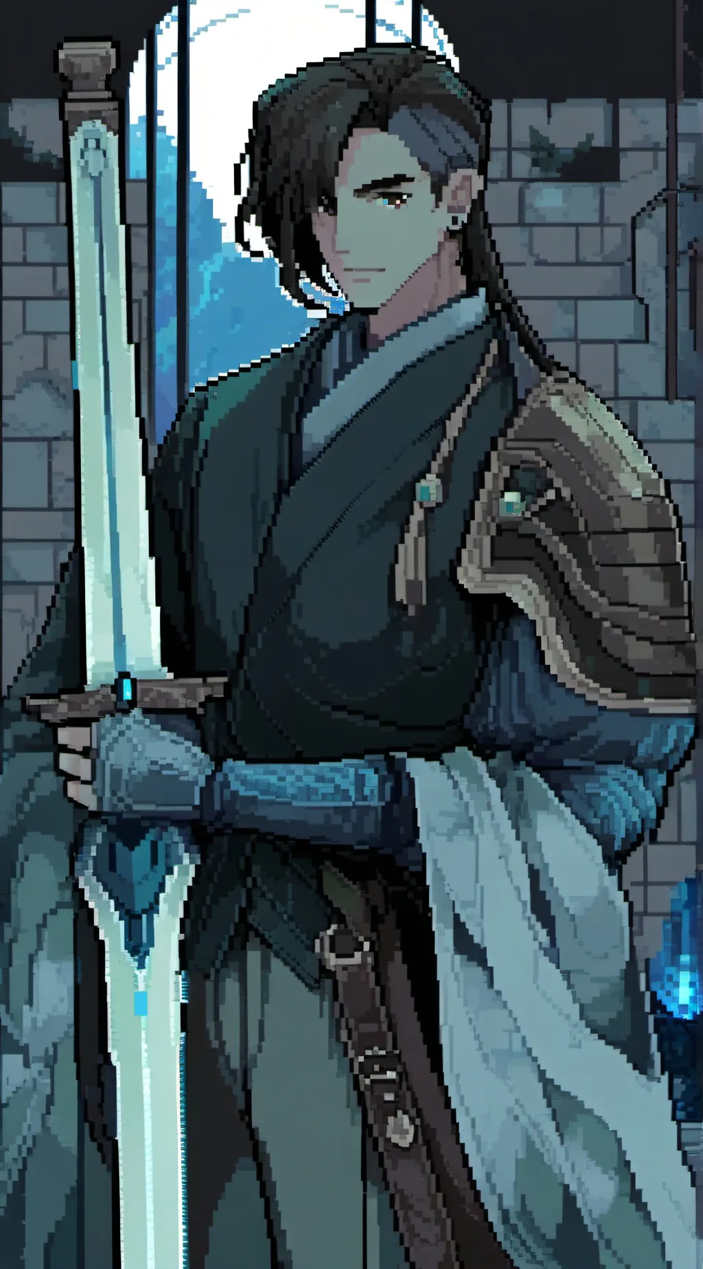 ai character: Sword master background