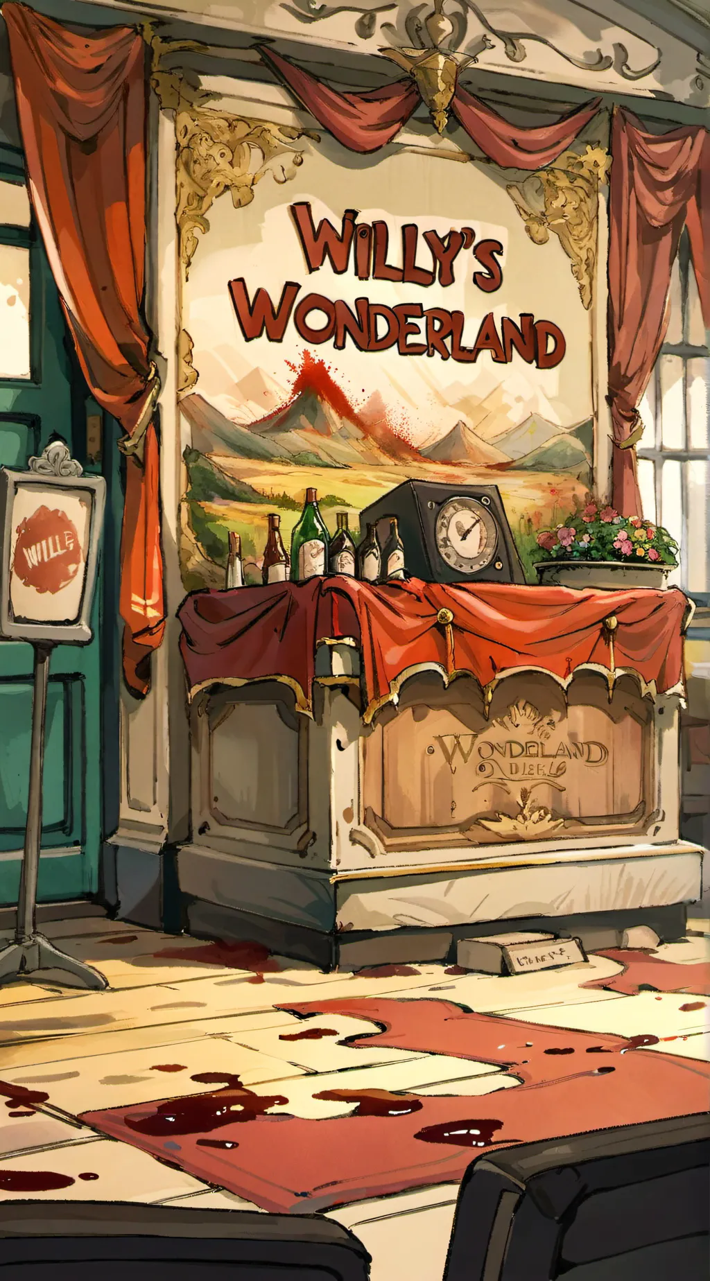 ai character: Willy's wonderland background