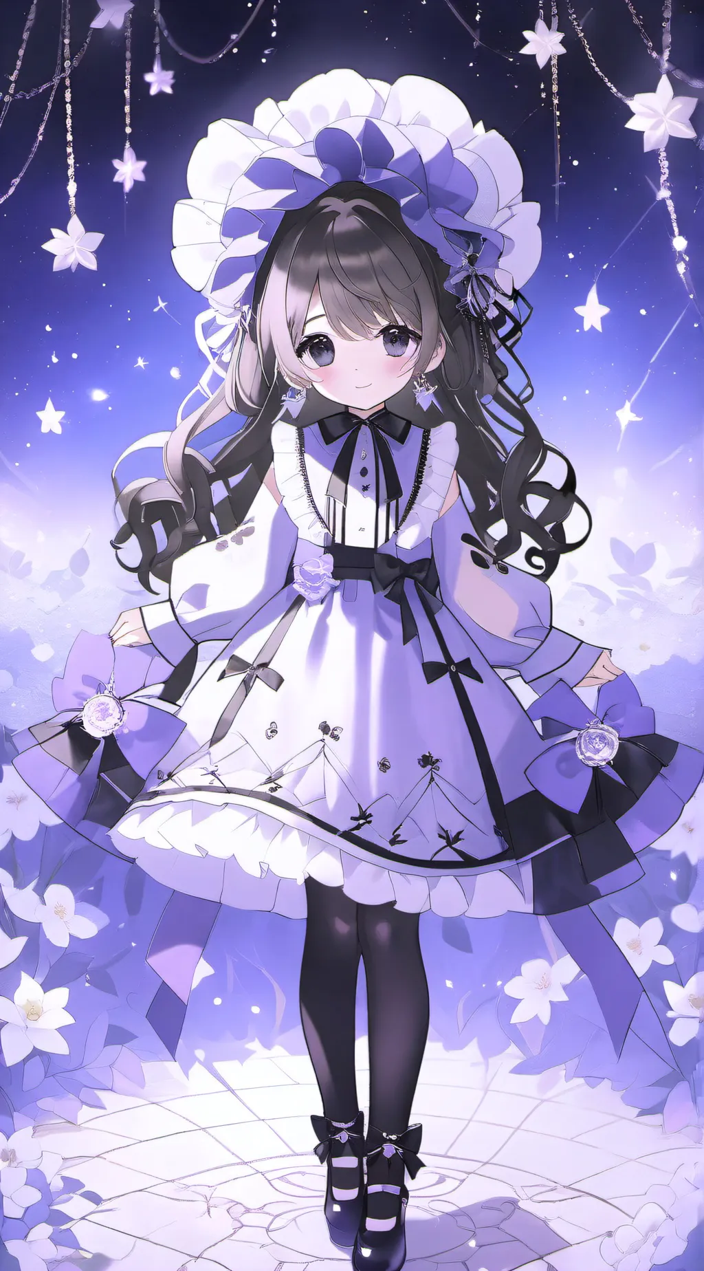 ai character: Violet background