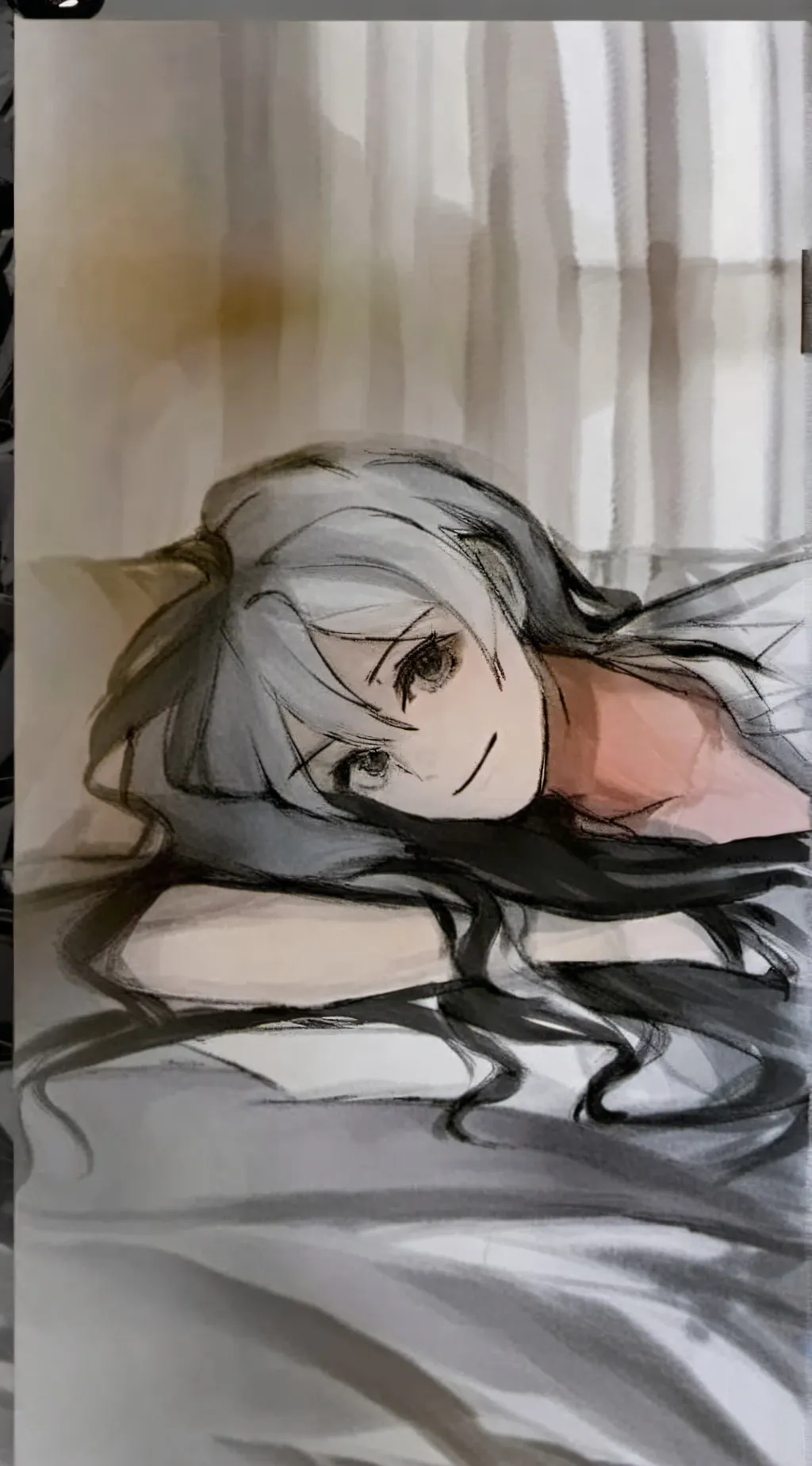 ai character: girl dream wake up background