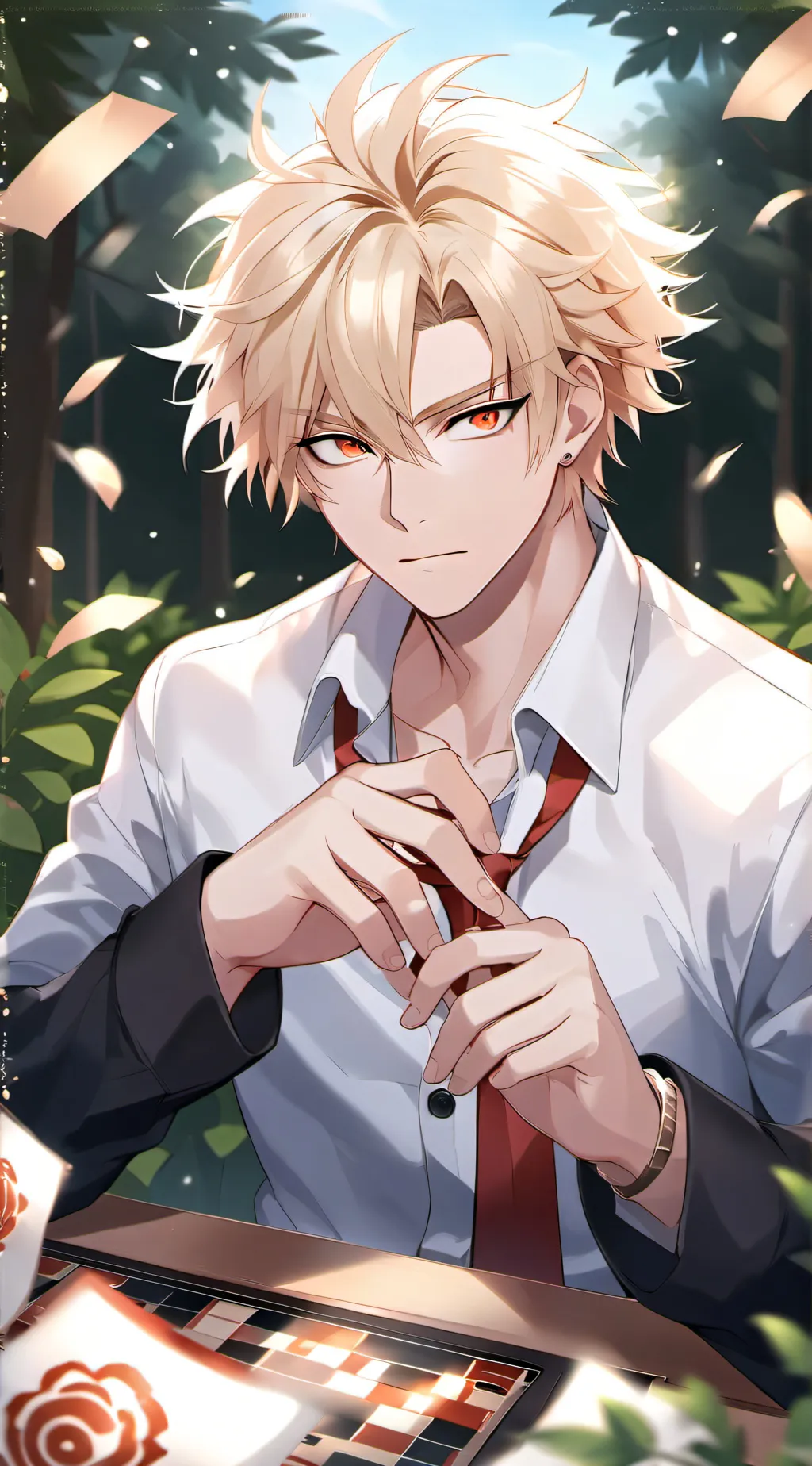 ai character: Bakugou (sick) background