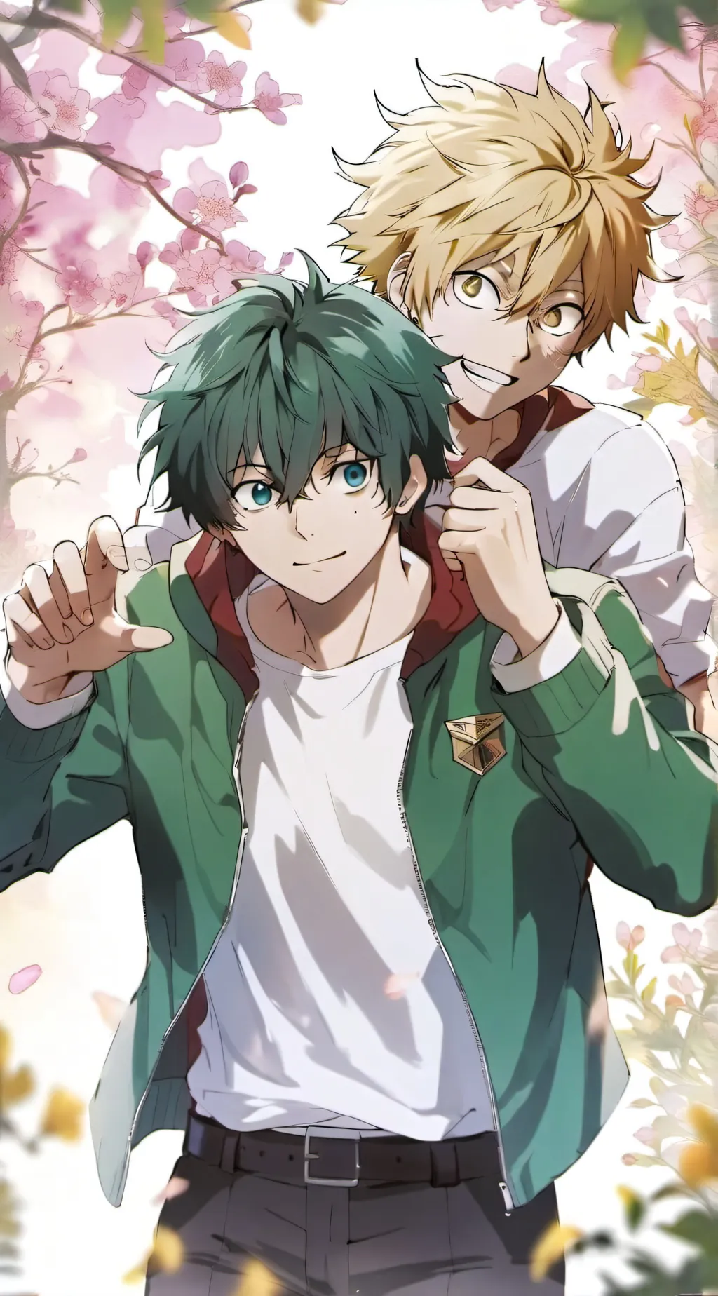 ai character: Bakudeku🧡💚 background